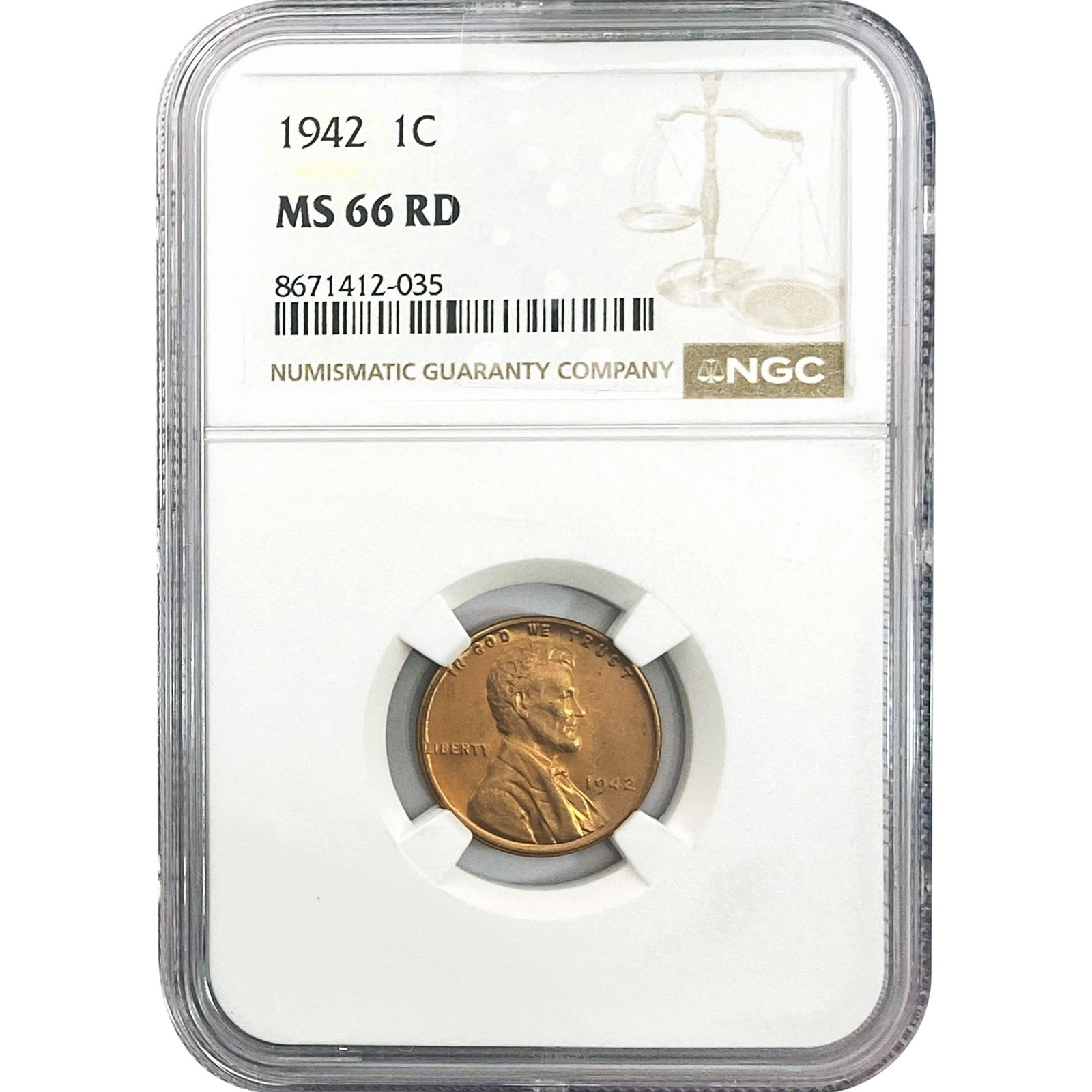 1942 Wheat Cent NGC MS66 RD (1 of 2)