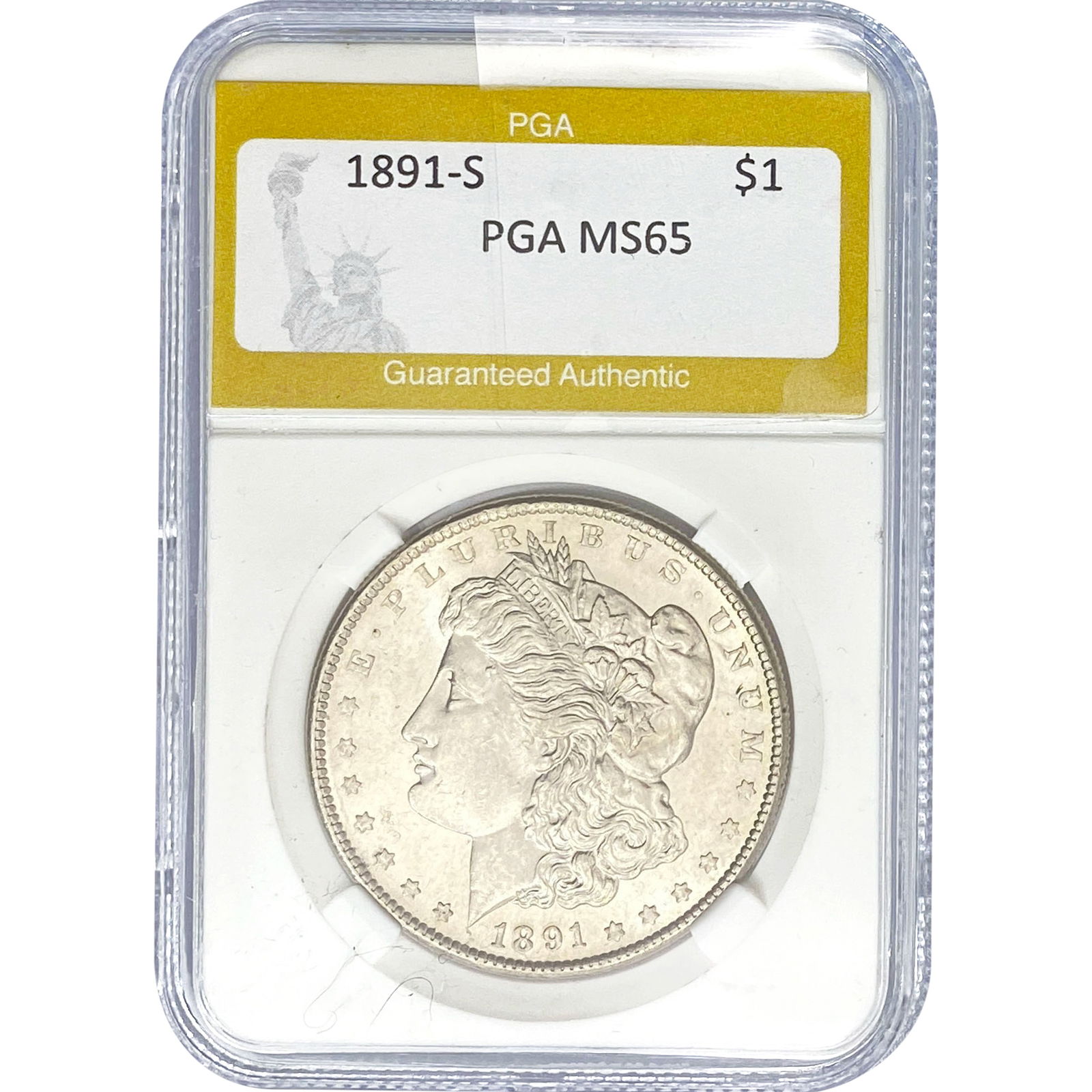 1891-S Morgan Silver Dollar PGA MS65 (1 of 2)