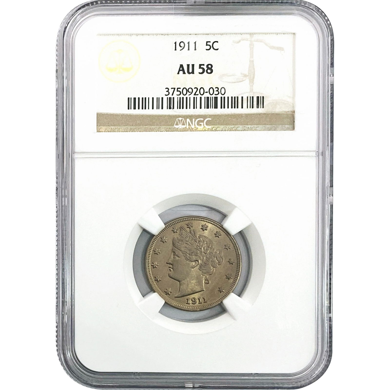 1911 Liberty Victory Nickel NGC AU58: 1911 Liberty Victory Nickel NGC AU58