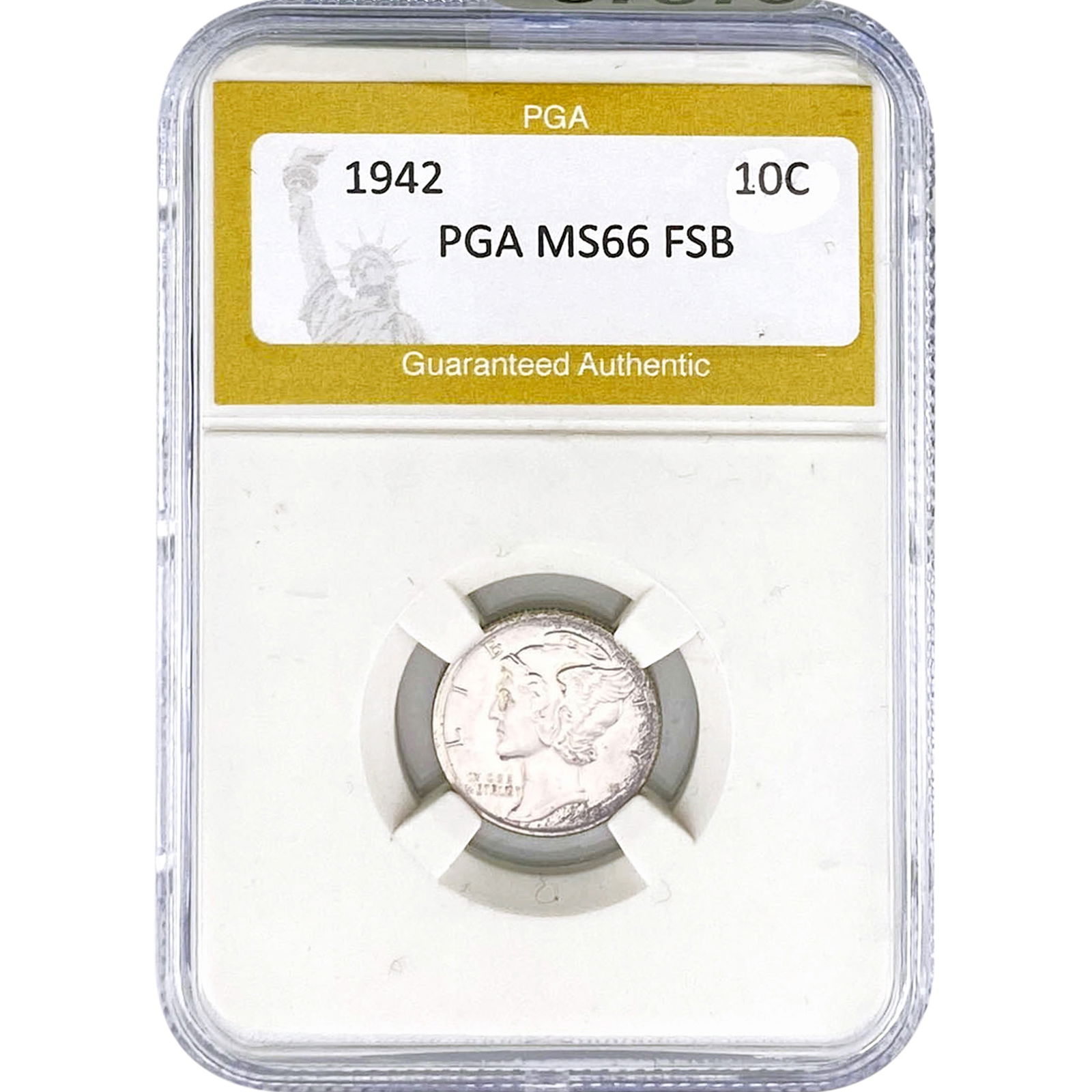 1942 Mercury Silver Dime PGA MS66 FSB: 1942 Mercury Silver Dime PGA MS66 FSB