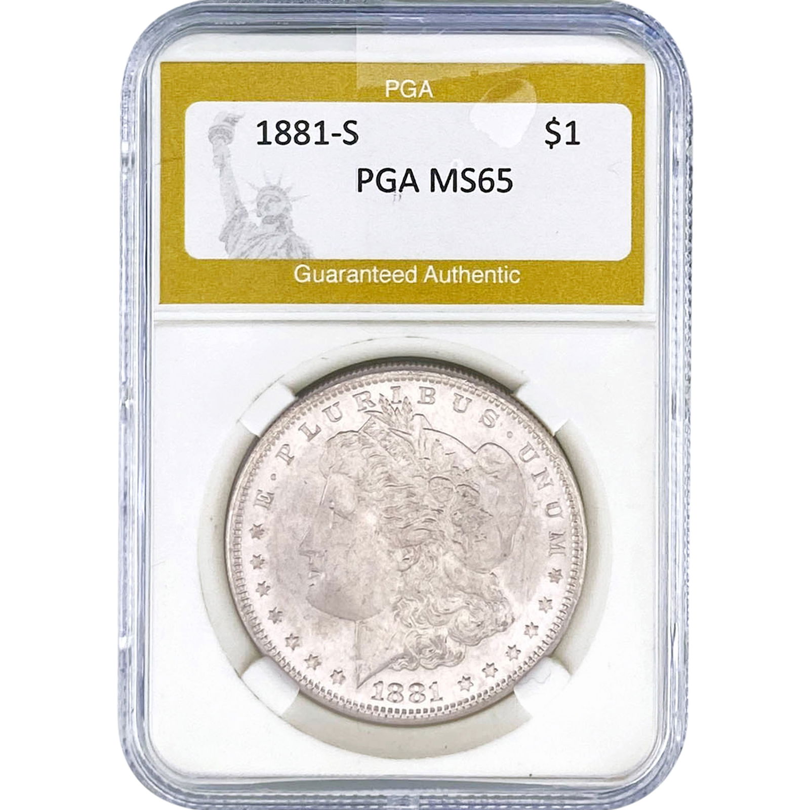 1881-S Morgan Silver Dollar PGA MS65 (1 of 2)