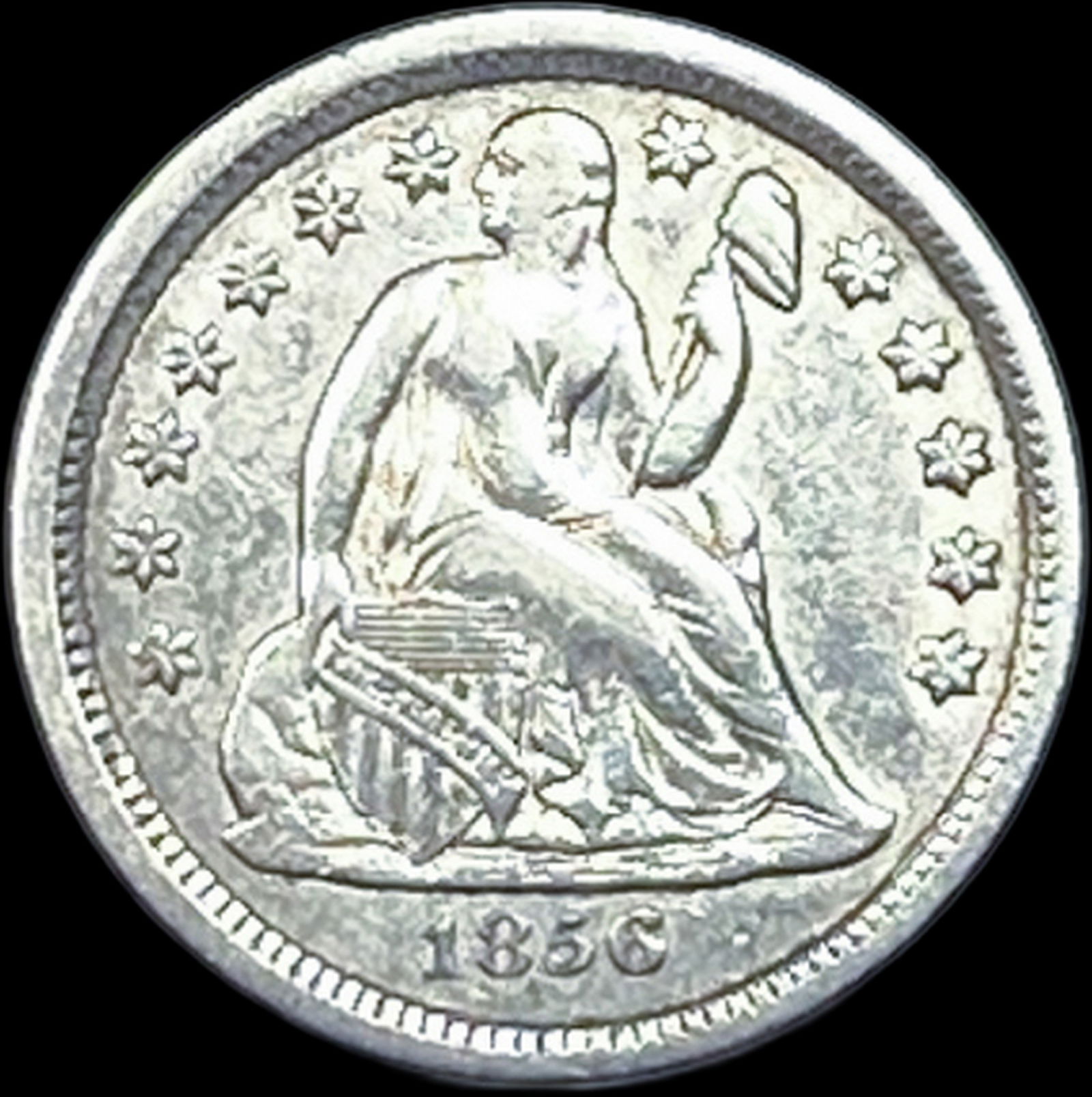 1856 Seated Liberty Dime NEARLY UNCIRCULATED (1 of 2)