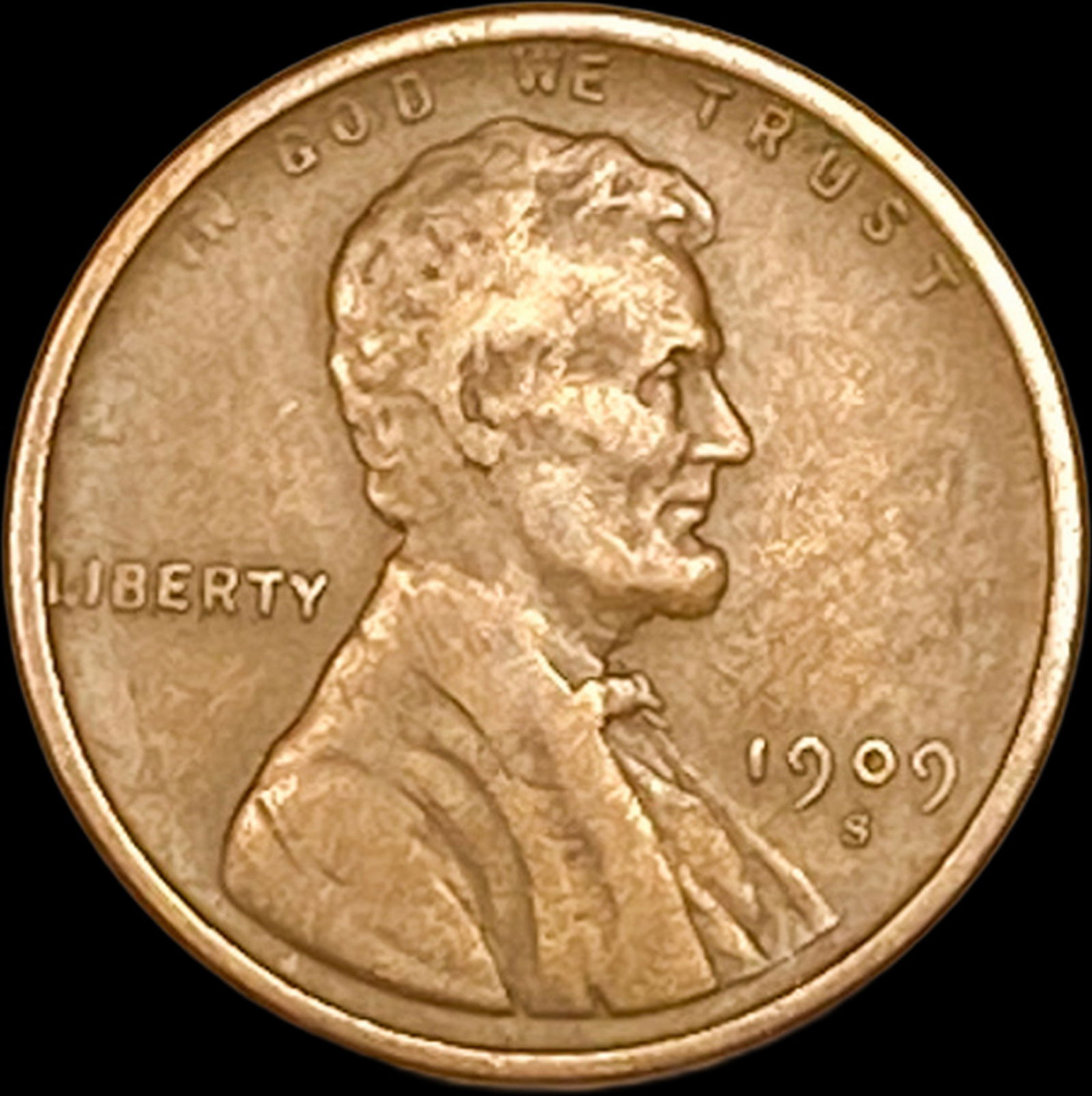 1909-S Lincoln Wheat Cent ABOUT UNCIRCULATED (1 of 2)