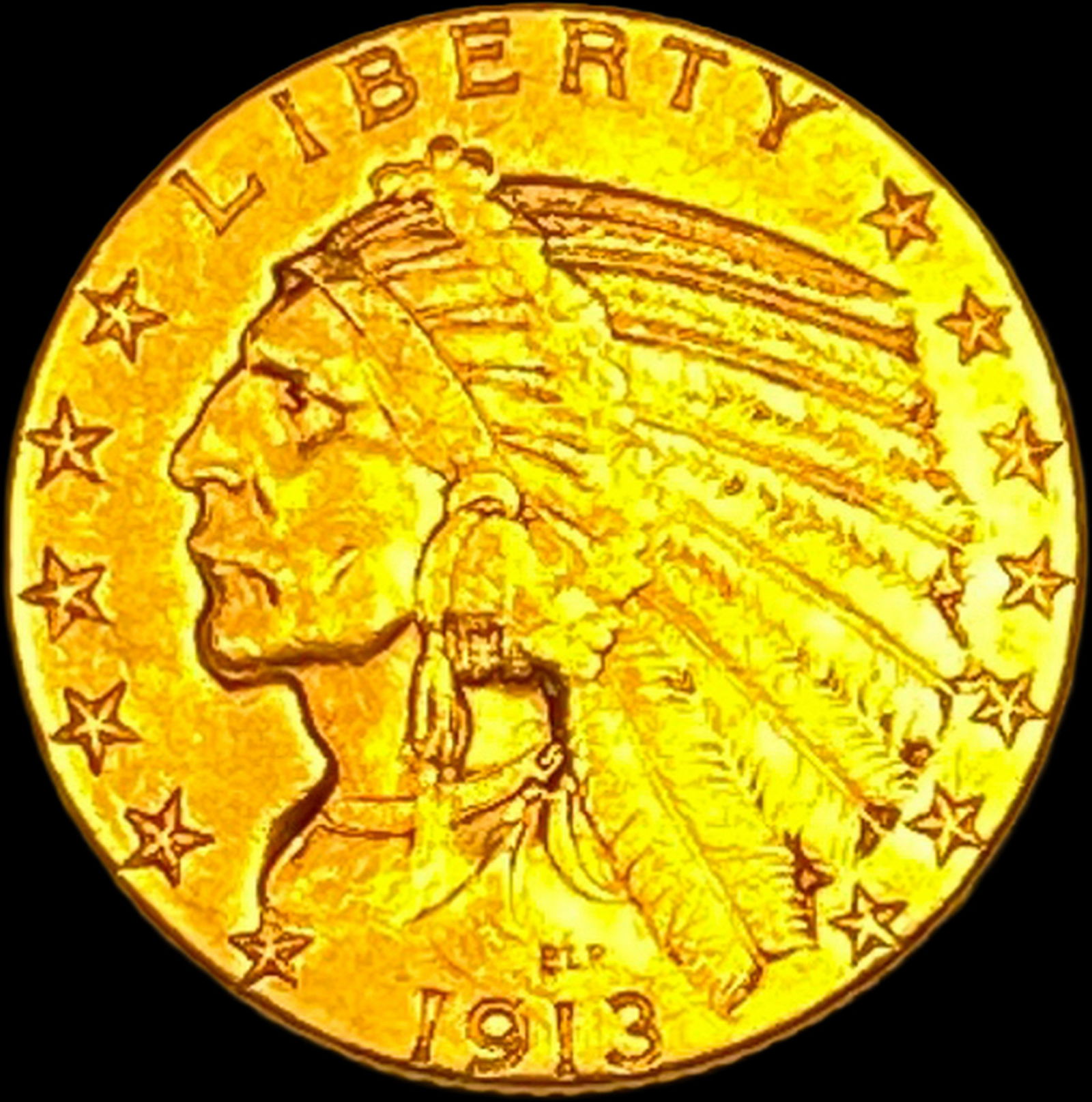 1913 Indian Head Gold Half Eagle $5 CLOSELY UNCIRCULATED (1 of 2)