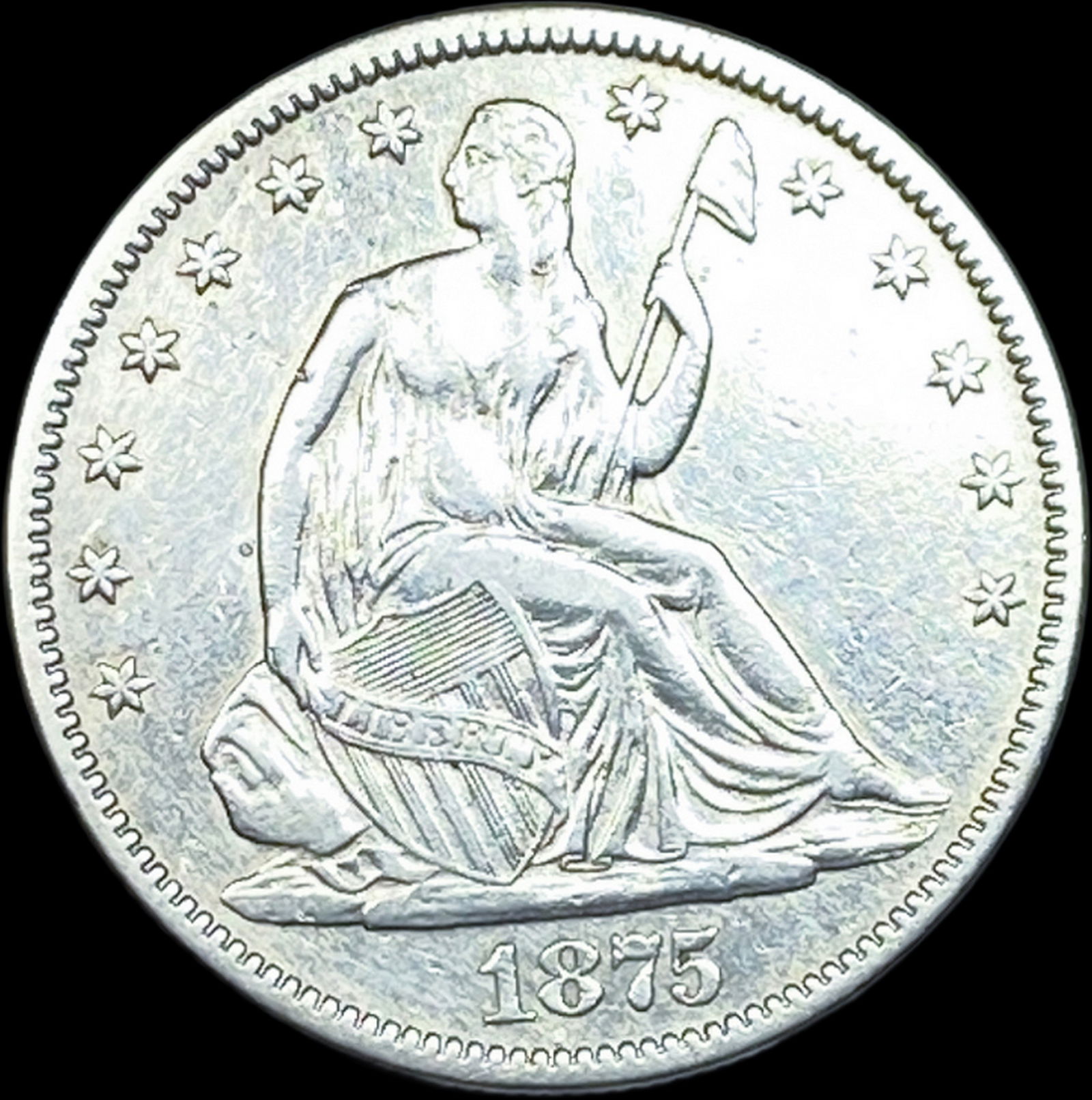 1875 Seated Liberty Half Dollar CLOSELY UNCIRCULATED (1 of 2)