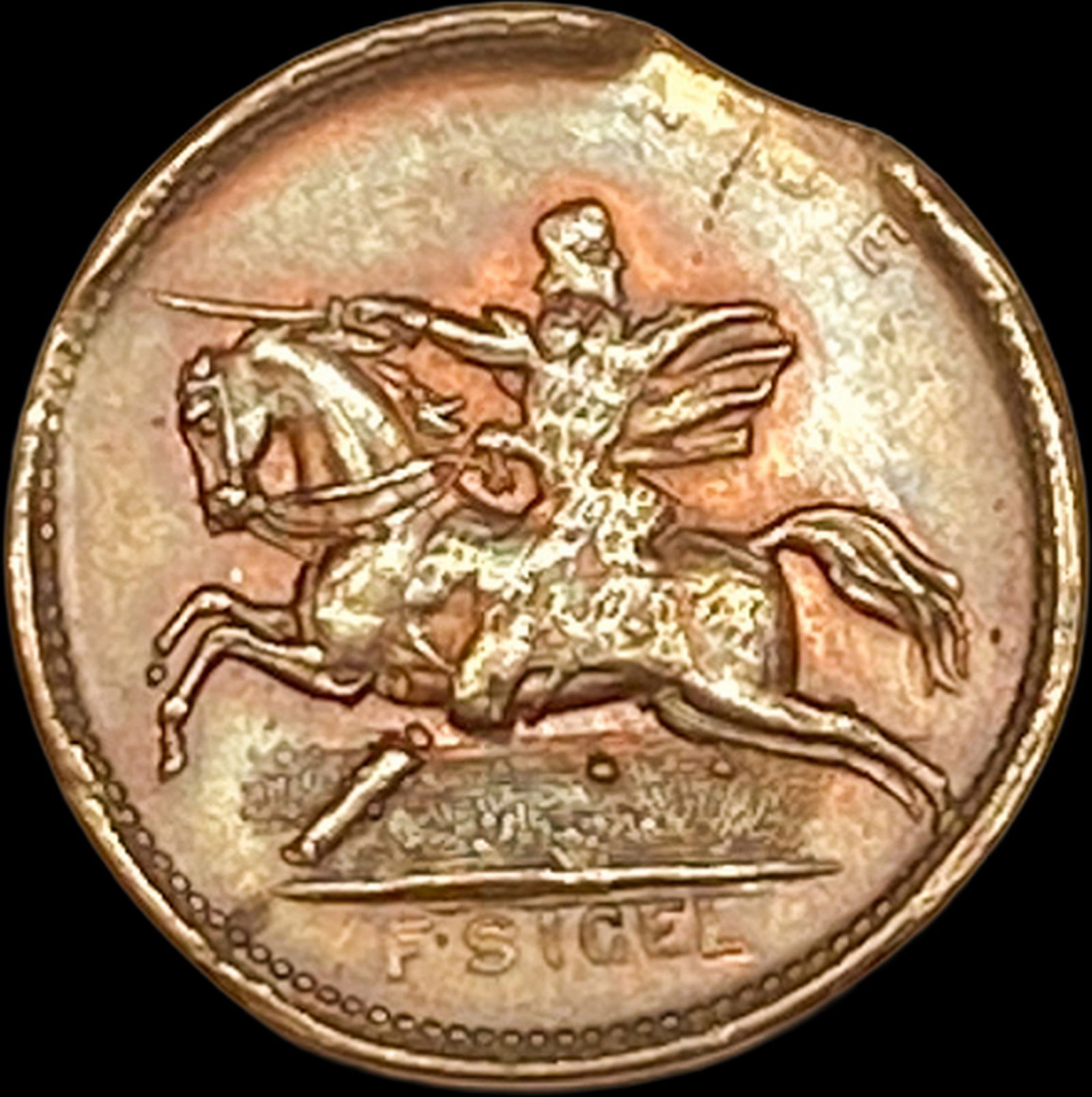 1863 Civil War Token - F. Sigel Copper NEARLY UNCIRCULATED (1 of 2)