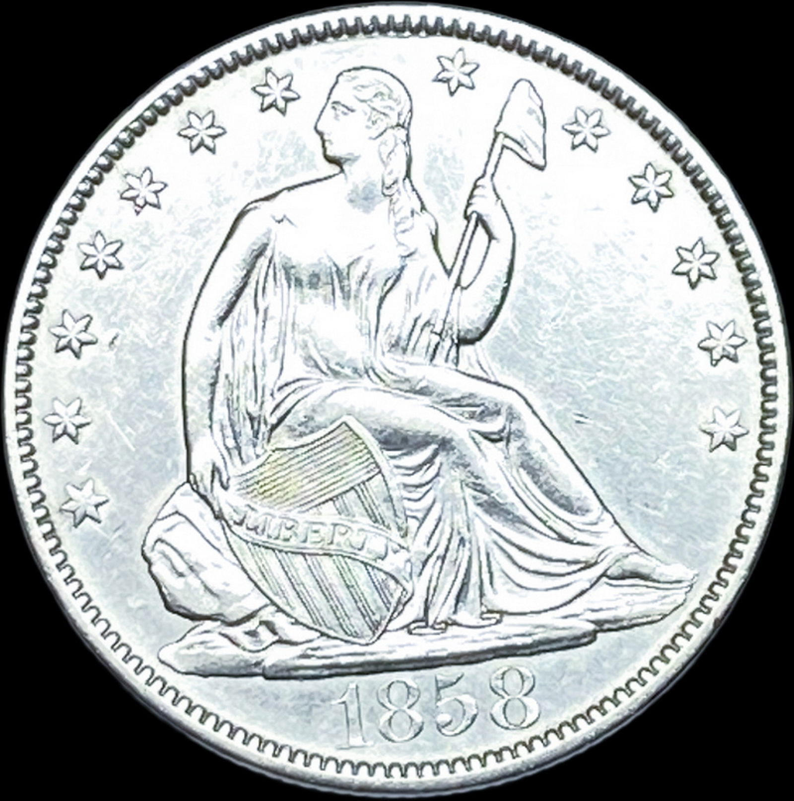 1858-O Silver Half Dollar CHOICE BU (1 of 2)