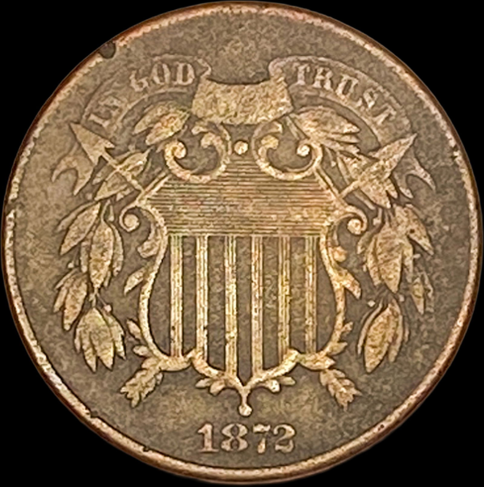 1872 Bronze Two-Cent Piece LIGHTLY CIRCULATED (1 of 2)