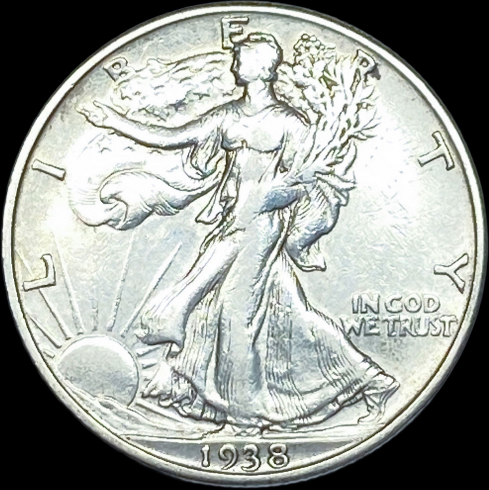 1938-D Silver Walking Liberty Half Dollar ABOUT UNCIRCULATED (1 of 2)
