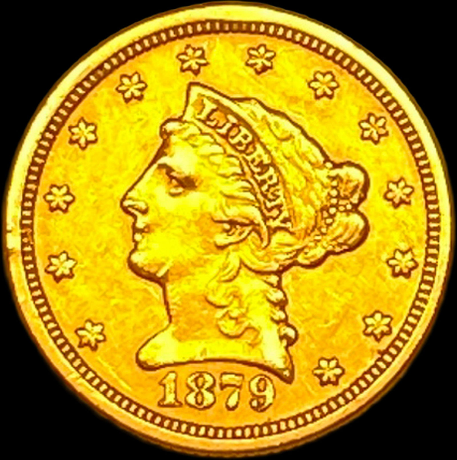 1879 Liberty Head Quarter Eagle $2.50 Gold NEARLY UNCIRCULATED (1 of 2)
