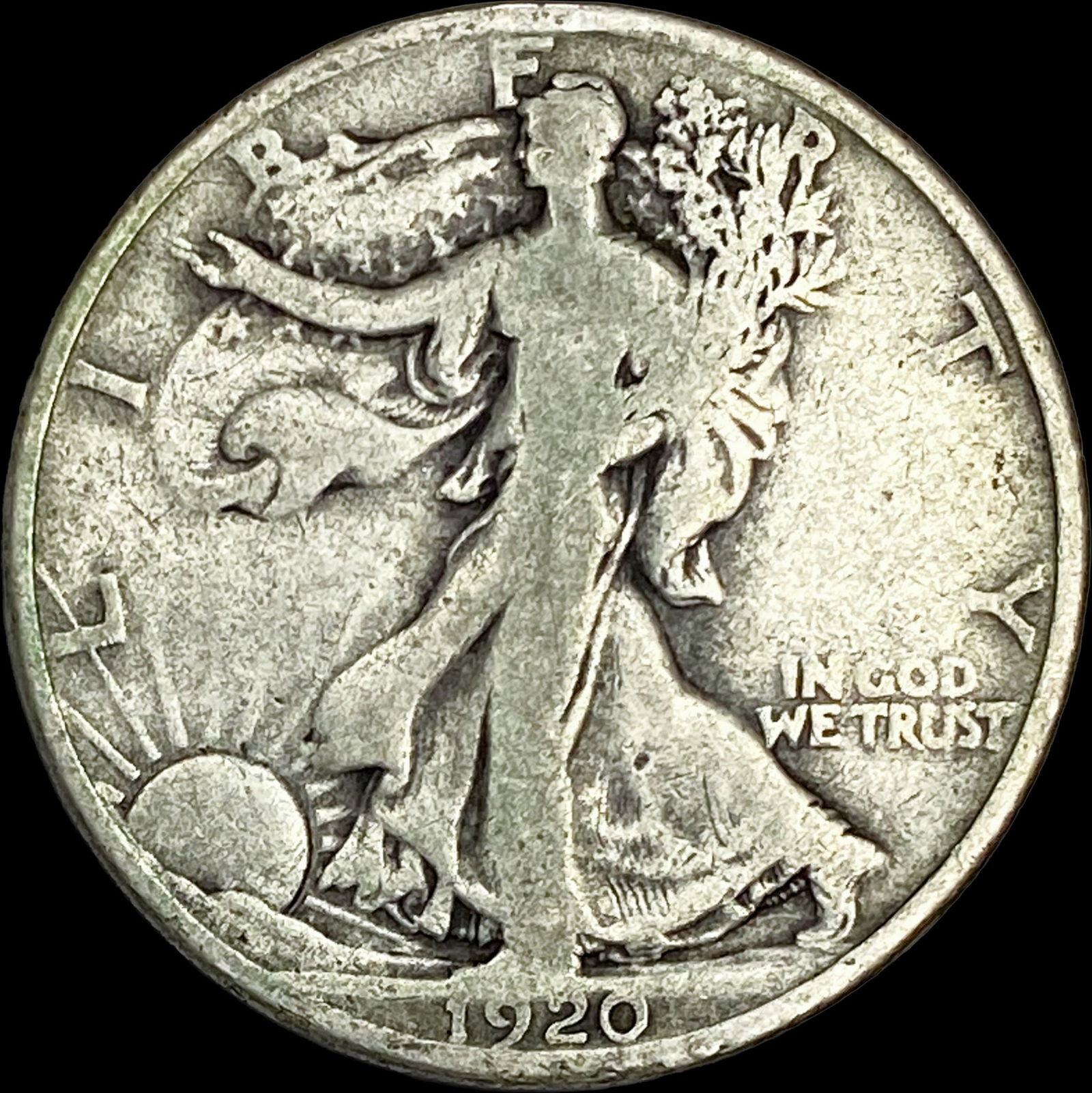 1920-D Silver Half Dollar Walking Liberty NICELY CIRCULATED (1 of 2)