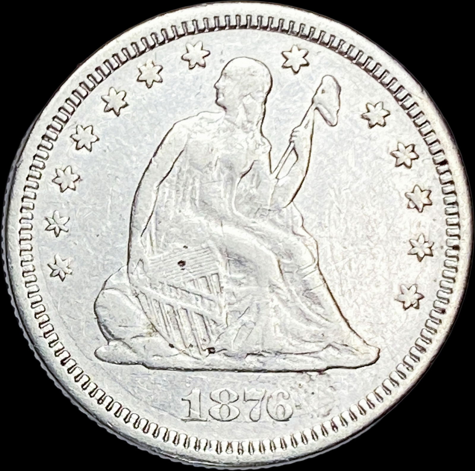 1876 Seated Liberty Quarter NEARLY UNCIRCULATED (1 of 2)