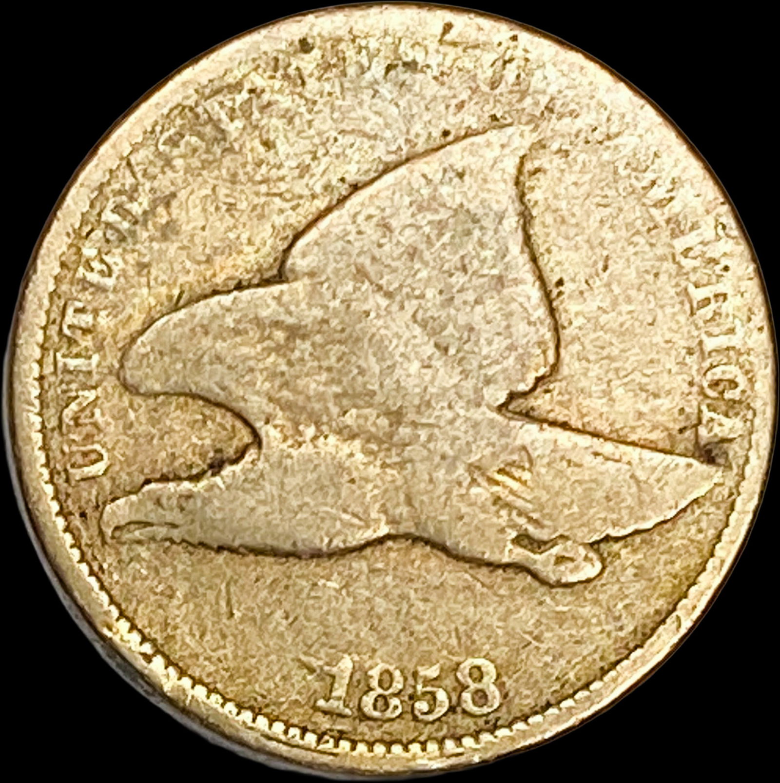 1858 Copper-Nickel Flying Eagle Cent NICELY CIRCULATED (1 of 2)