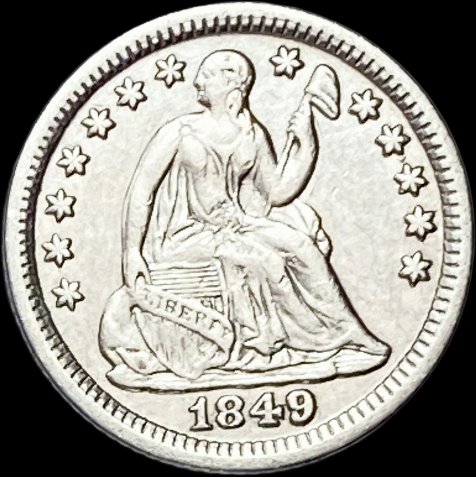 1849 Silver Half Dime UNCIRCULATED (1 of 2)