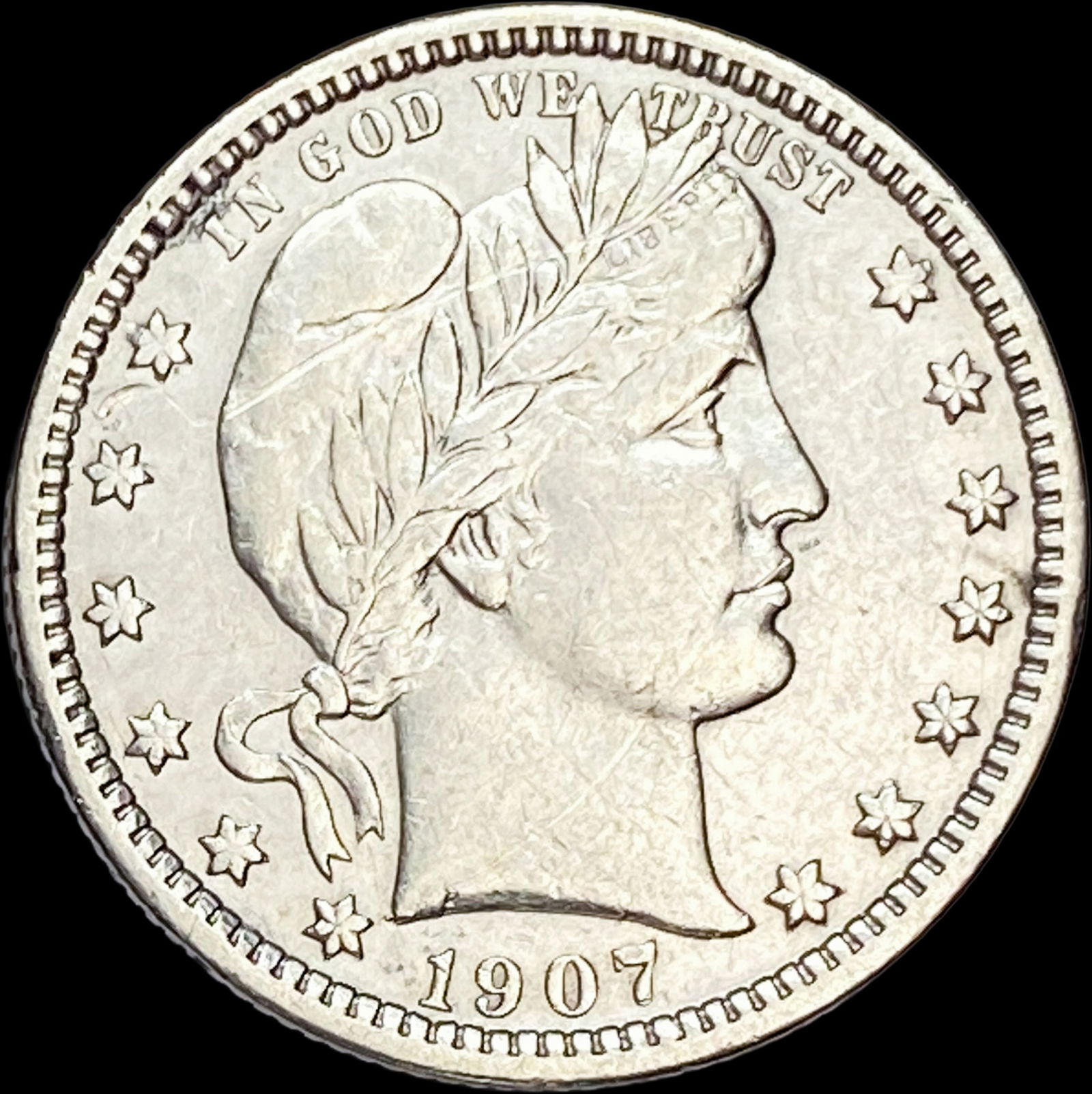 1907 Barber Silver Quarter CHOICE AU (1 of 2)