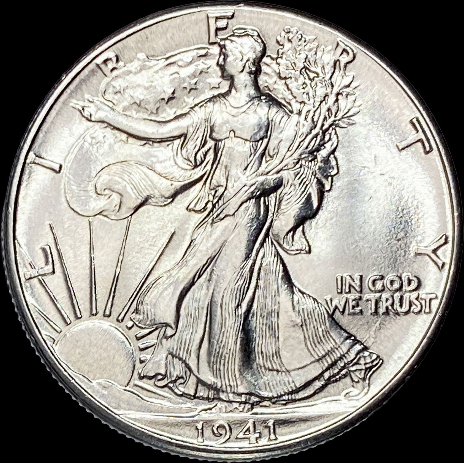 1941 Silver Walking Liberty Half Dollar GEM BU (1 of 2)