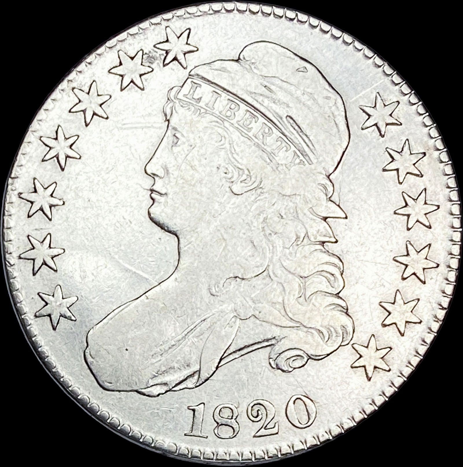 1820 Capped Bust Half Dollar CLOSELY UNCIRCULATED (1 of 2)