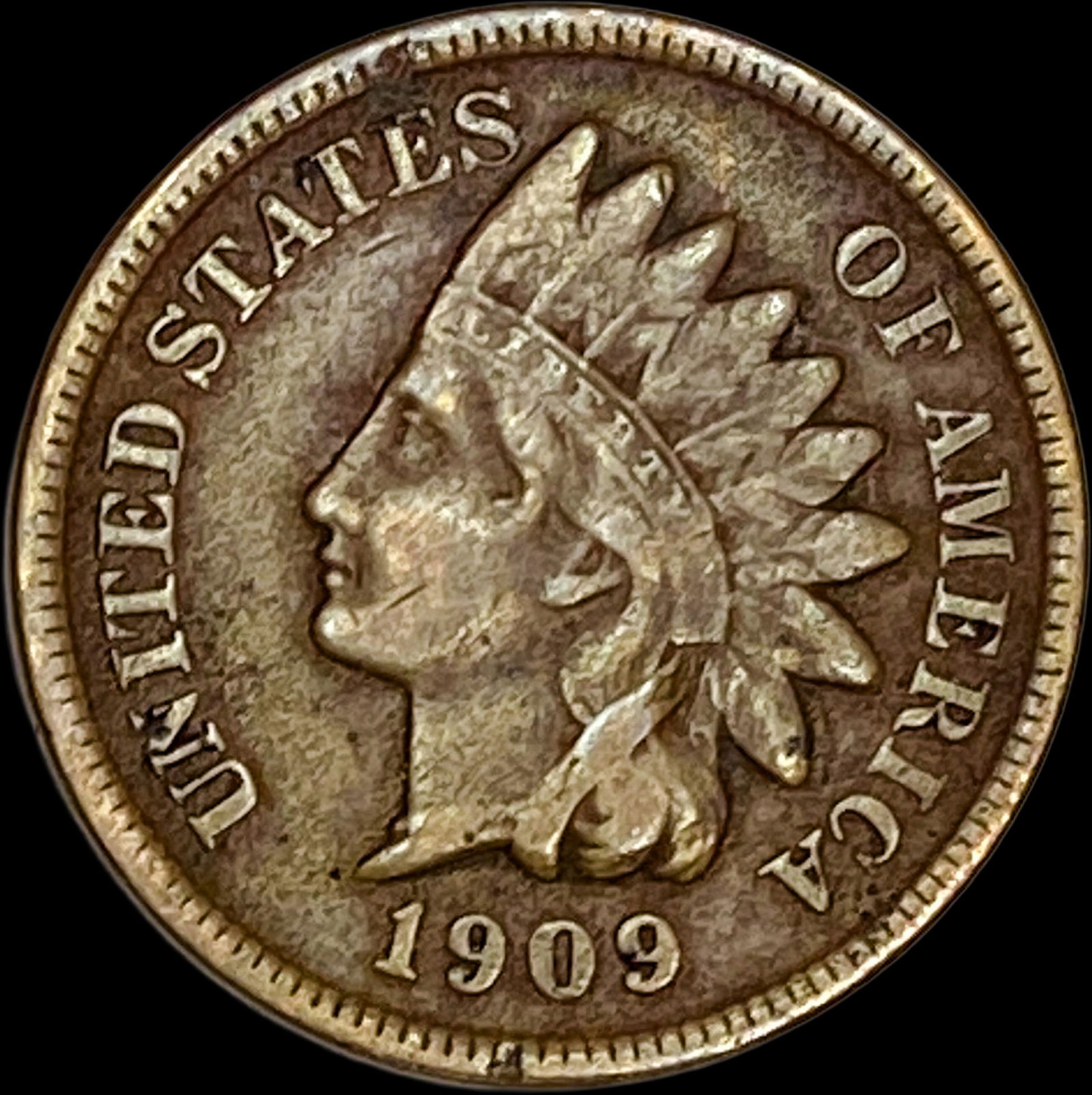 1909-S Indian Head Cent NEARLY UNCIRCULATED (1 of 2)