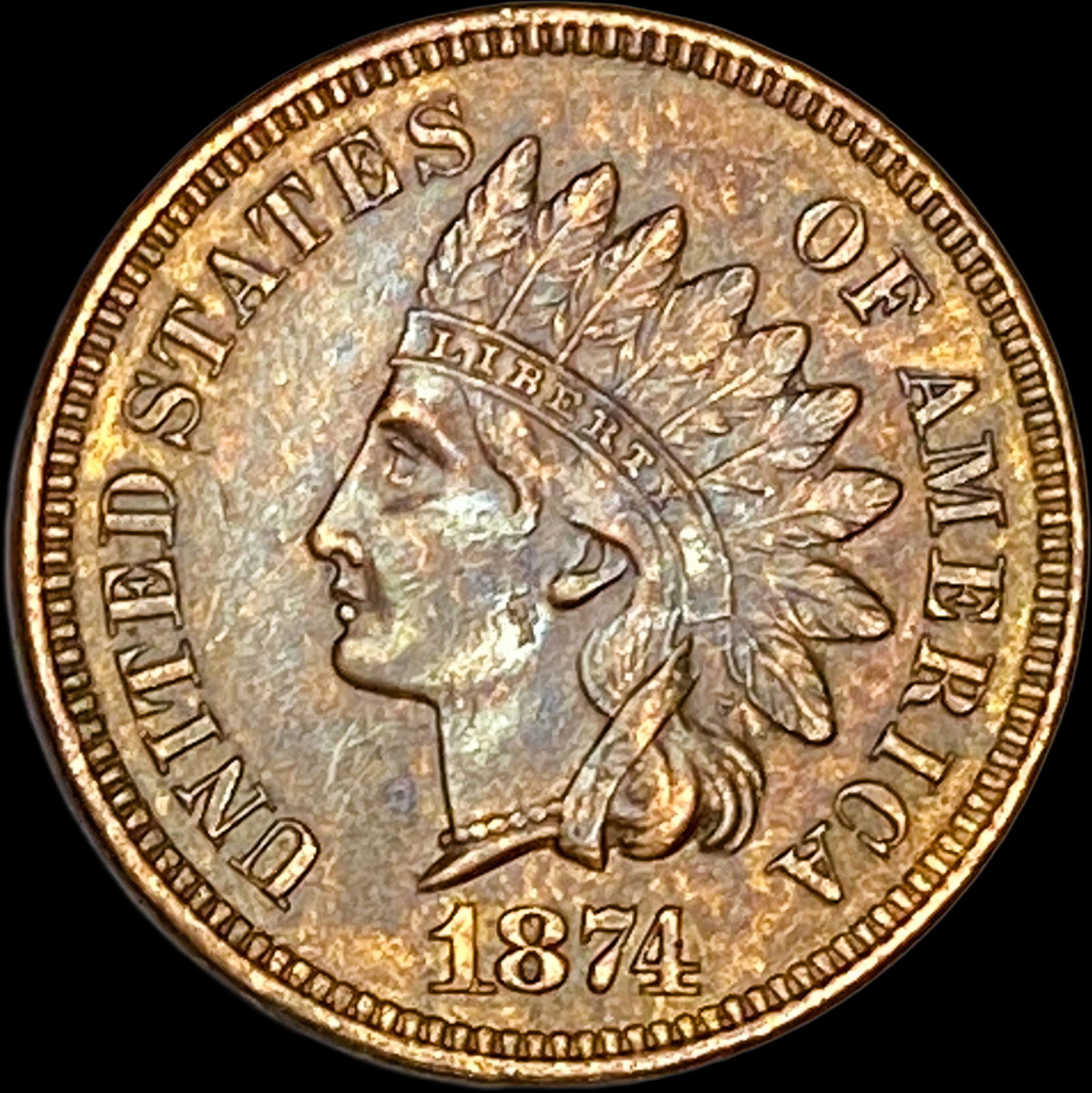 1874 Indian Head Cent UNCIRCULATED (1 of 2)