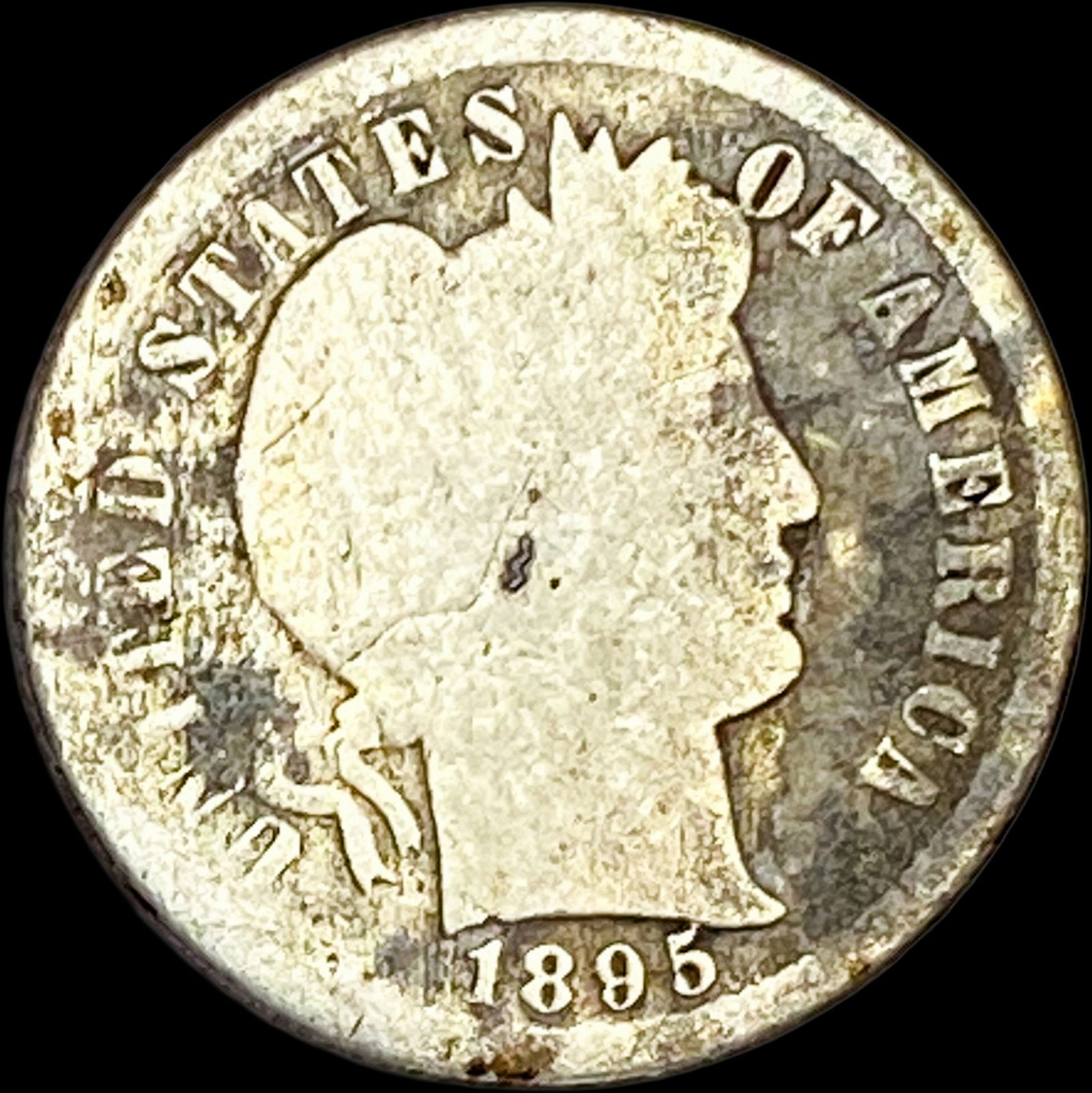 1895-S Silver Barber Dime NICELY CIRCULATED (1 of 2)