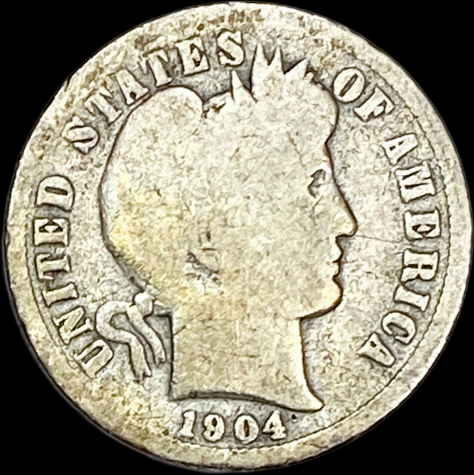 1904-S Silver Barber Dime NICELY CIRCULATED (1 of 2)