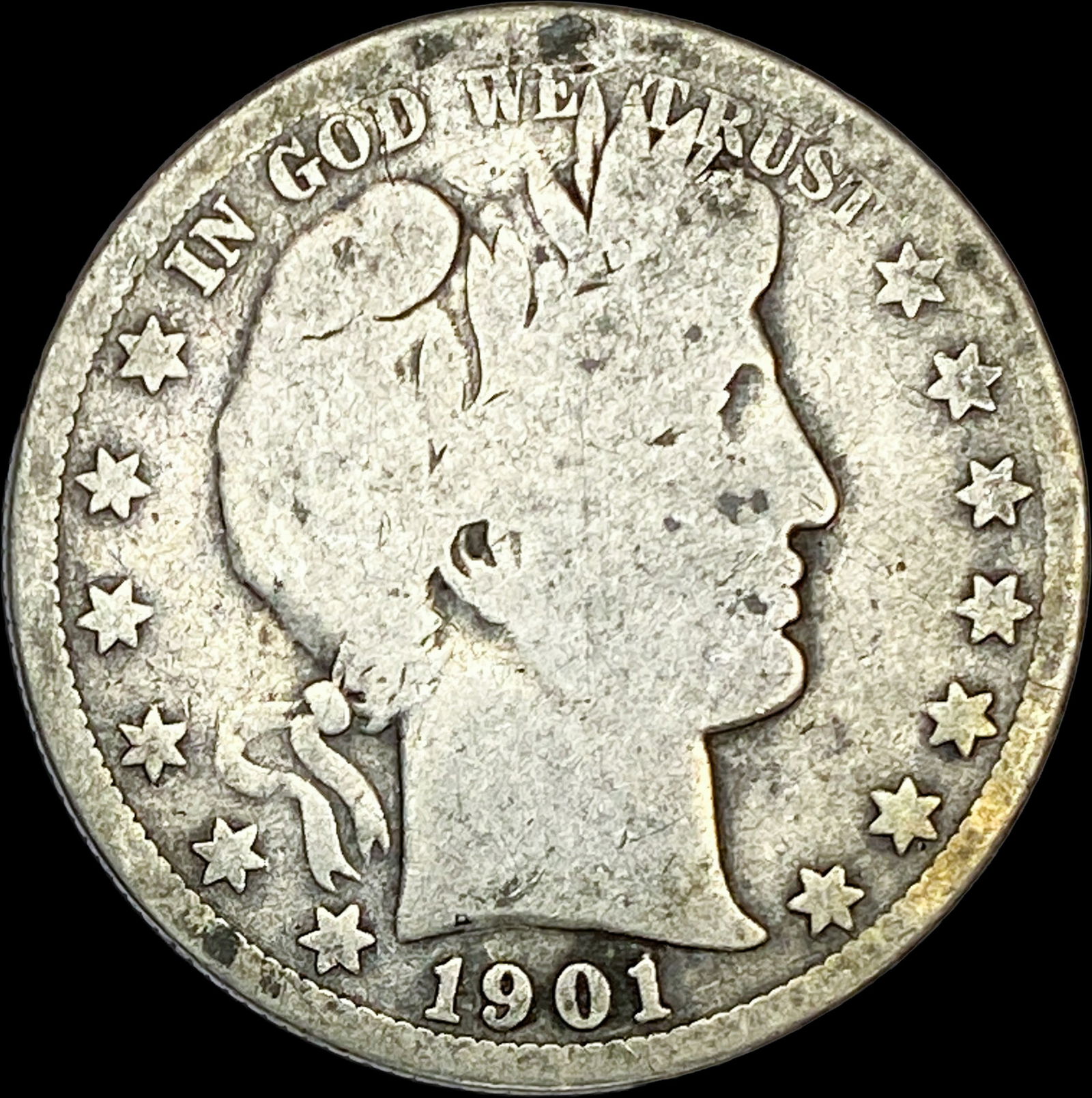 1901-S Silver Barber Half Dollar NICELY CIRCULATED (1 of 2)
