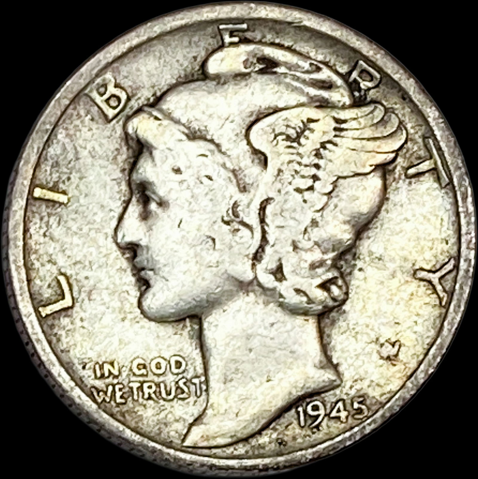 1945-S Silver Mercury Dime LIGHTLY CIRCULATED (1 of 2)
