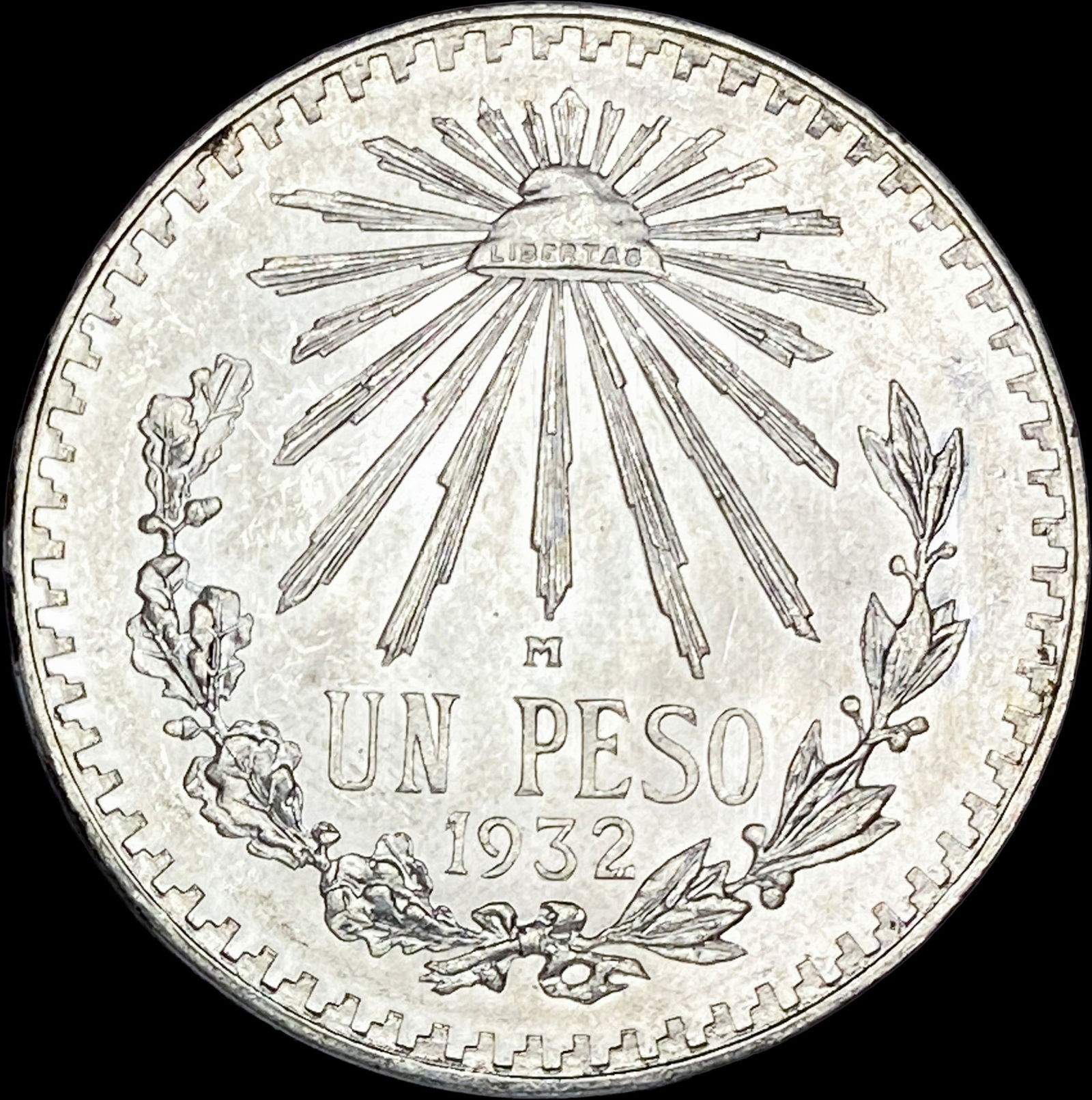 Silver 1932-M Mexico Un Peso GEM BU (1 of 2)
