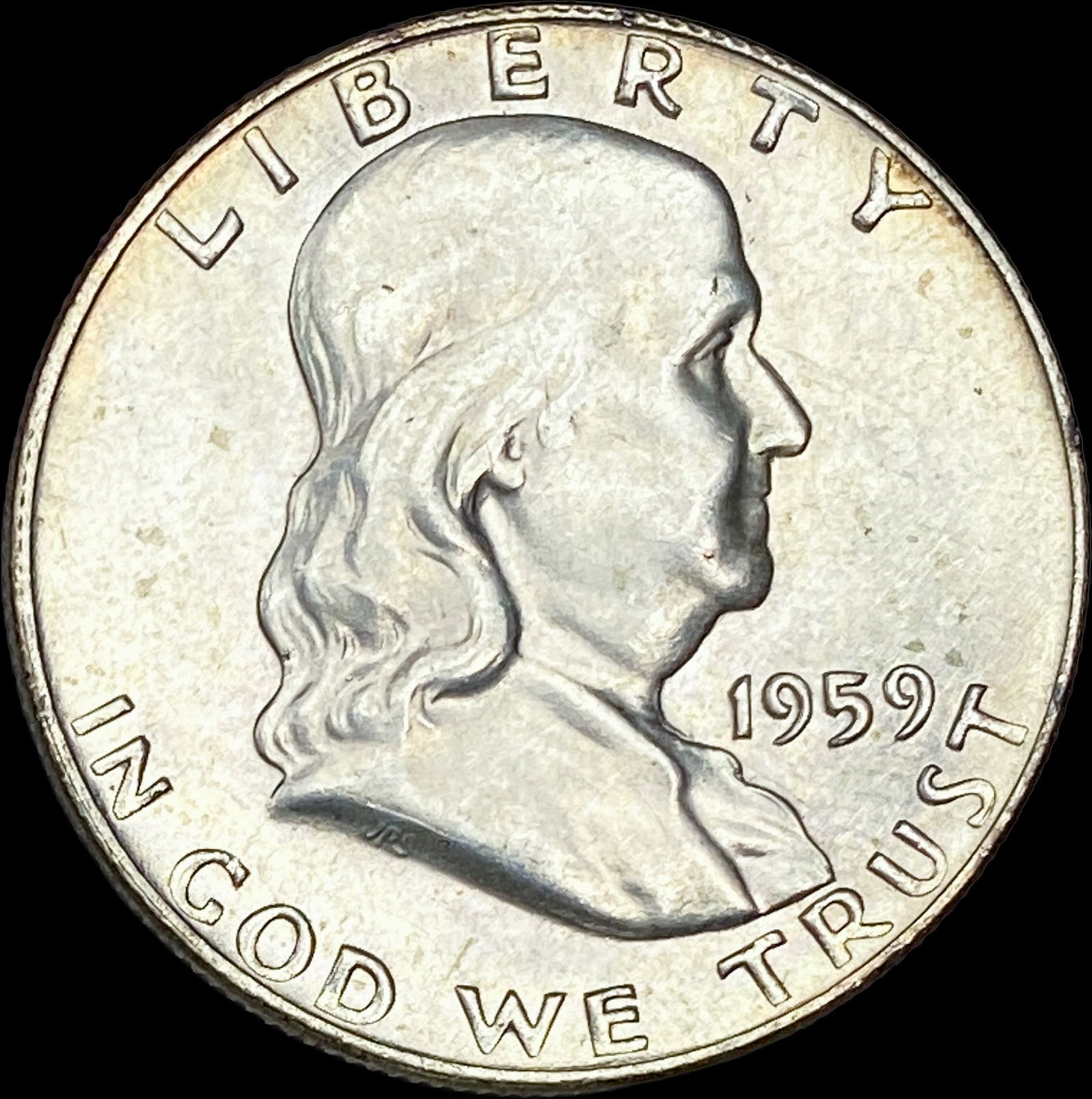 1959-D Silver Half Dollar Franklin UNCIRCULATED (1 of 2)