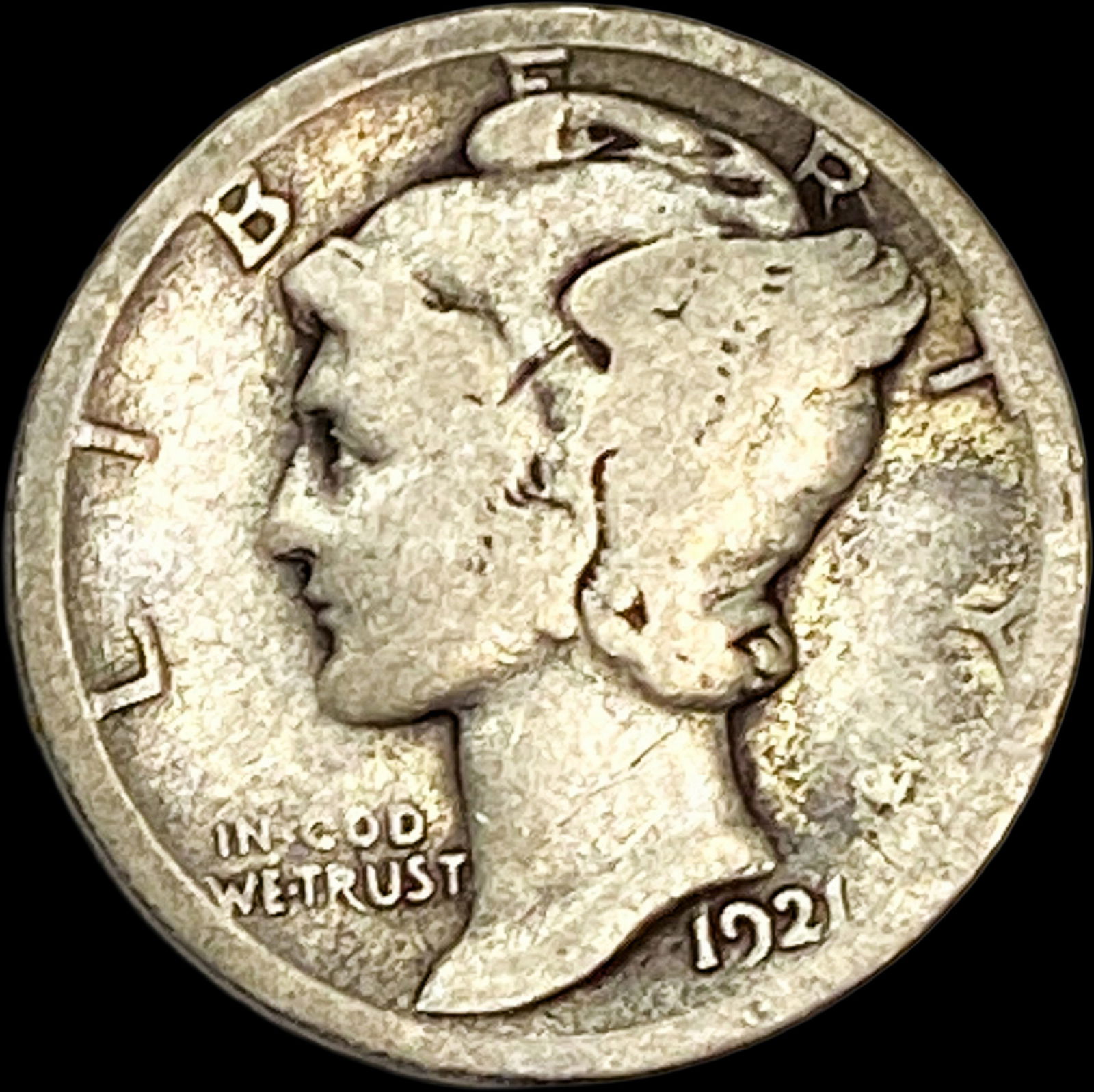 1921-D Silver Mercury Dime LIGHTLY CIRCULATED (1 of 2)