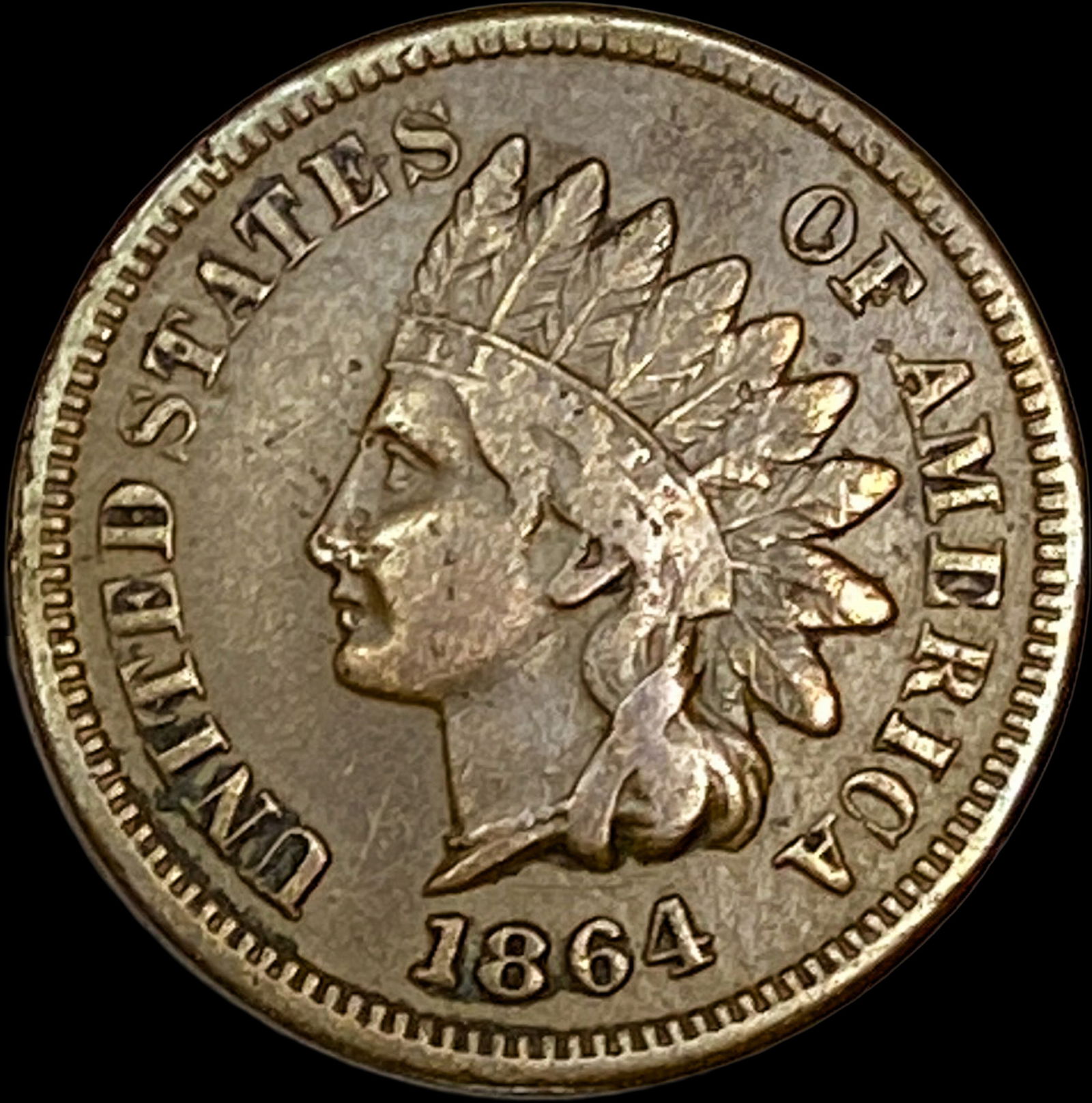 1864 Bronze Indian Head Cent NEARLY UNCIRCULATED (1 of 2)