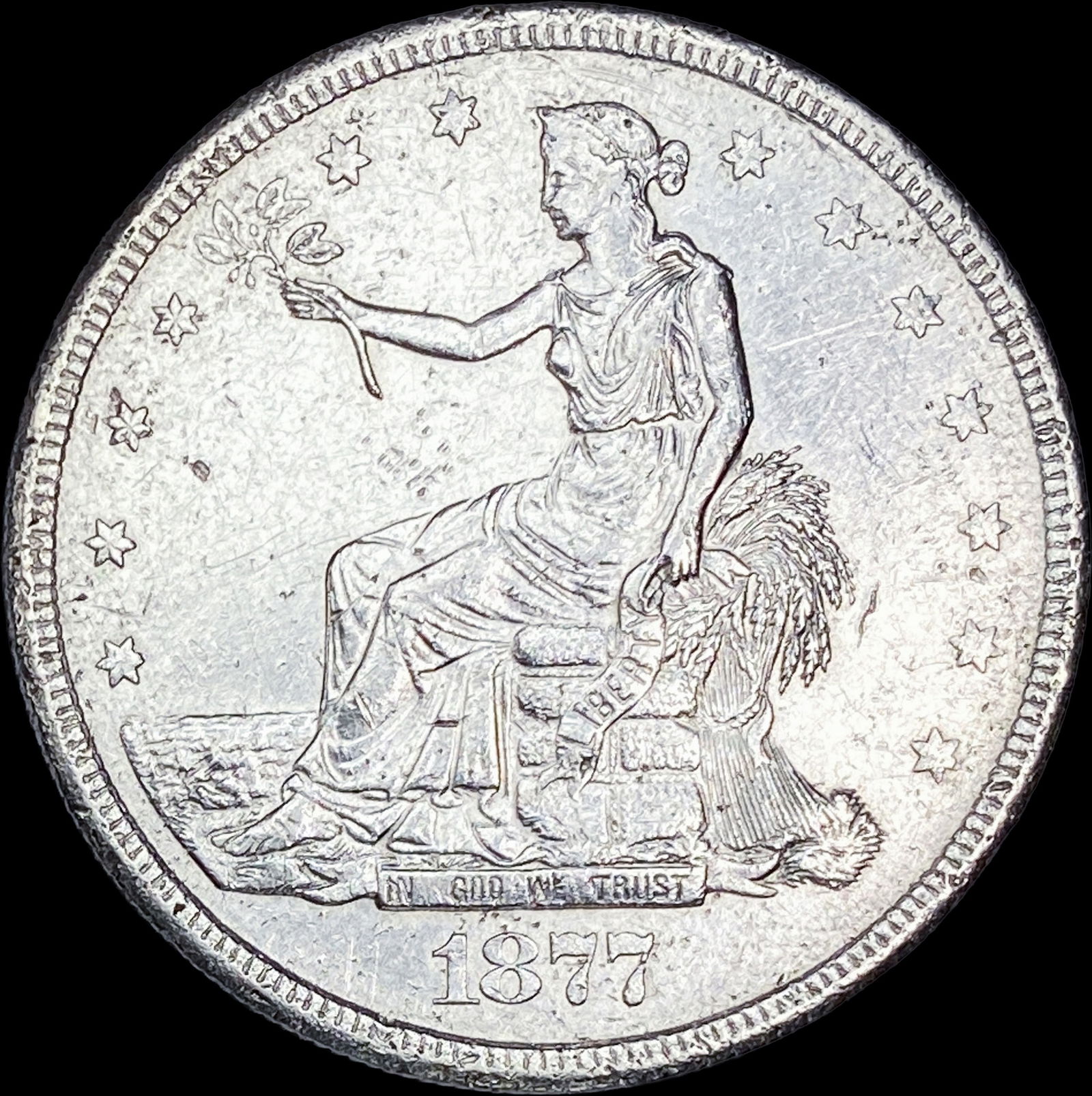 1877-S Silver Trade Dollar CLOSELY UNCIRCULATED (1 of 2)