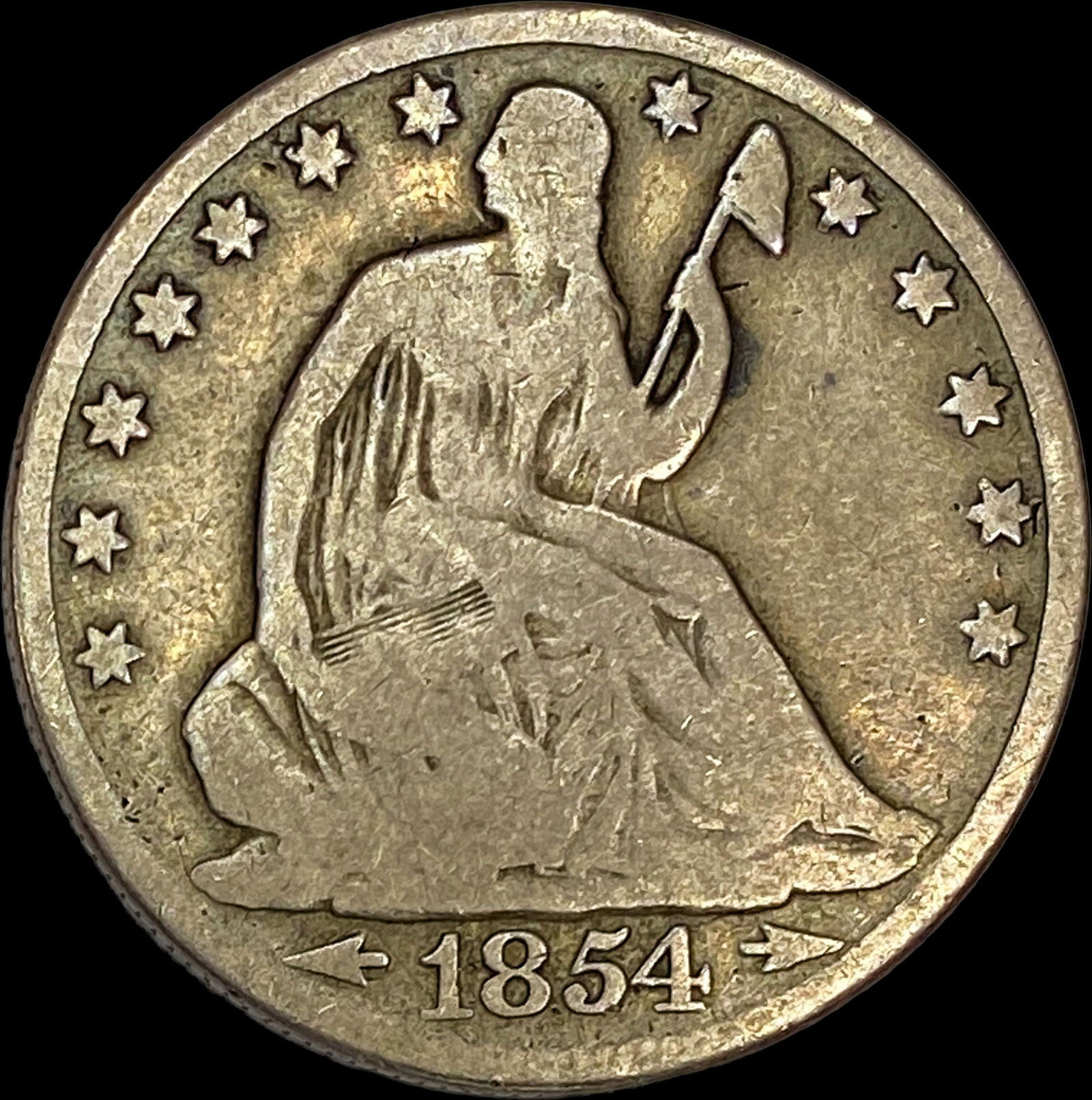 1854-O Silver Seated Liberty Half Dollar NICELY CIRCULATED (1 of 2)