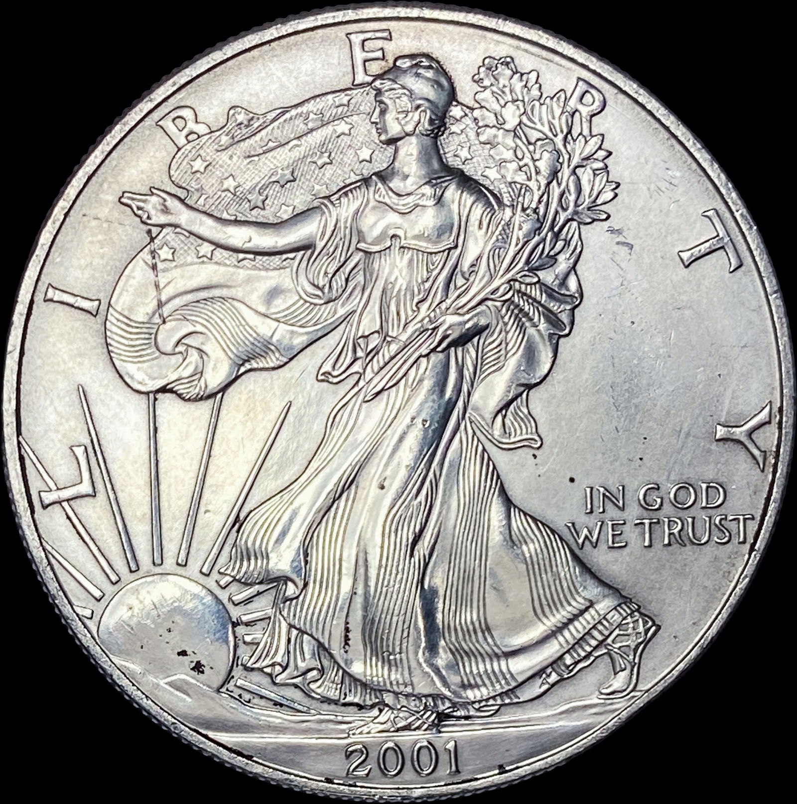 2001 1 oz Silver American Eagle $1 GEM BU (1 of 2)