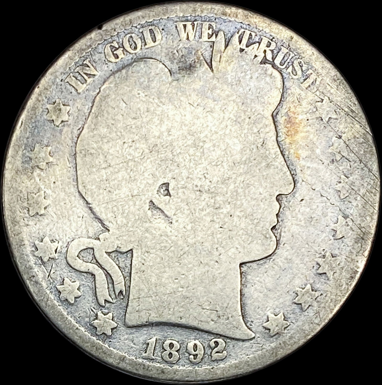 1892 Silver Barber Half Dollar NICELY CIRCULATED (1 of 2)