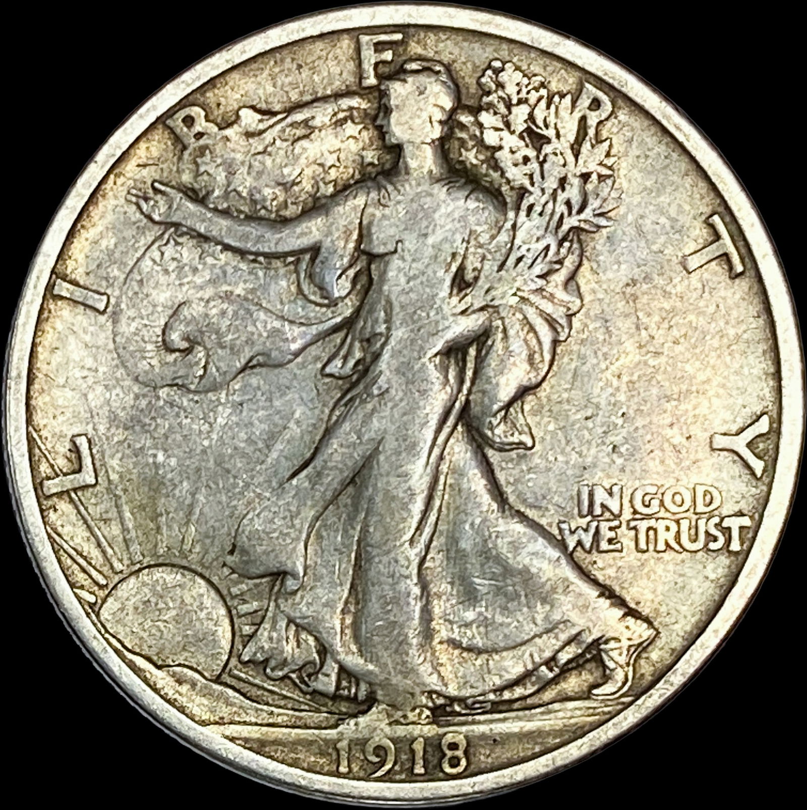 1918-S Silver Half Dollar NICELY CIRCULATED (1 of 2)