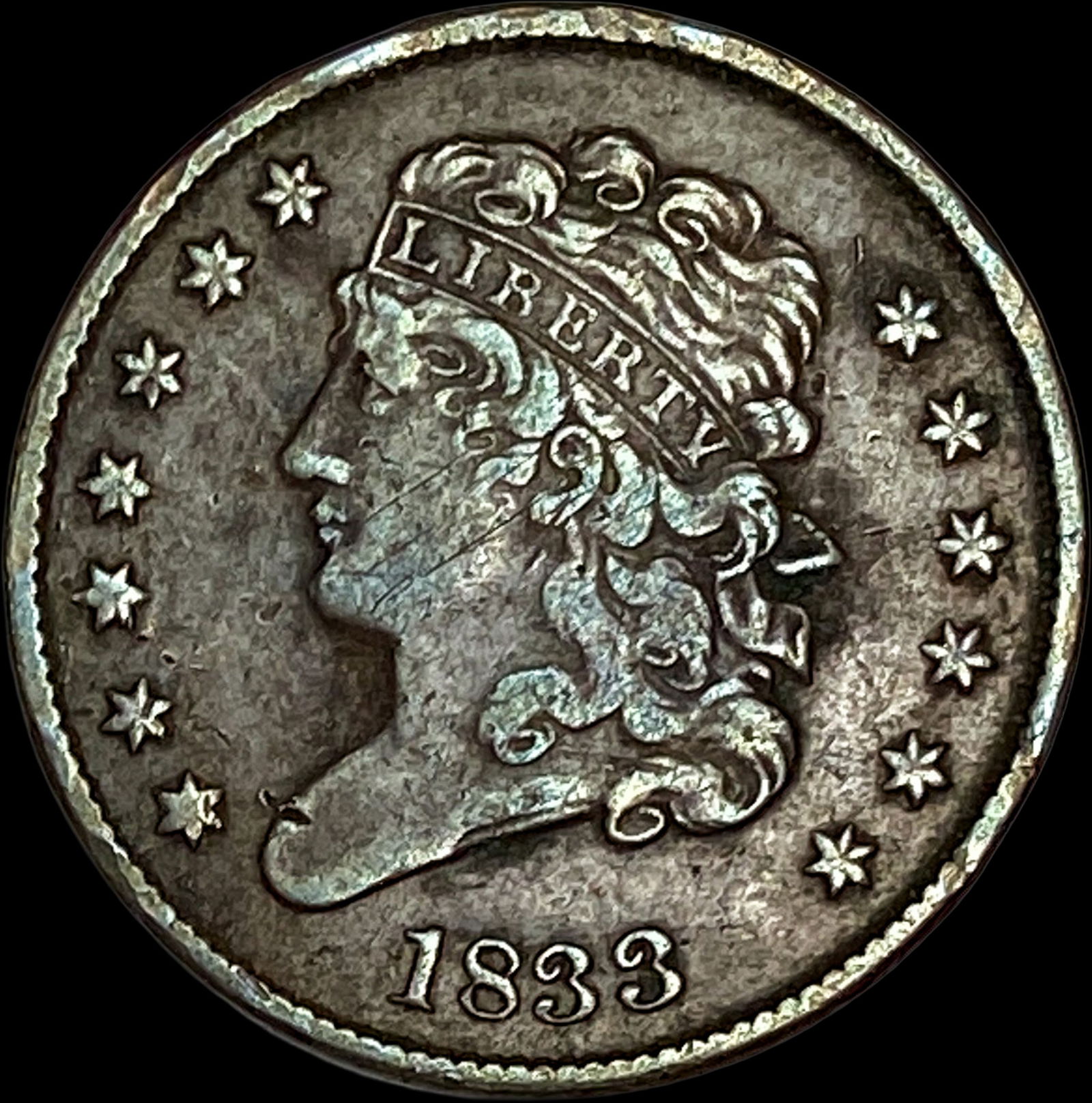 1833 Copper Half Cent HIGH GRADE (1 of 2)