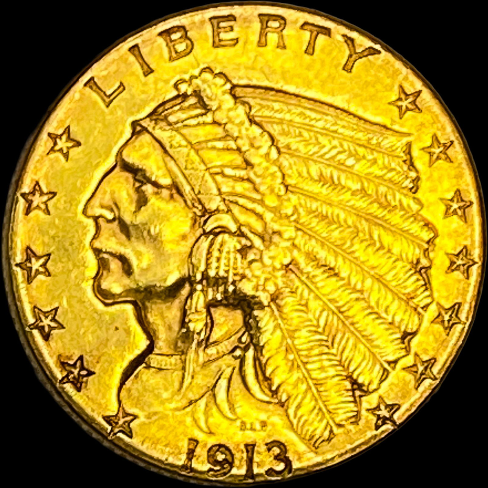 1913 Indian Head Gold $2.50 Quarter Eagle UNCIRCULATED (1 of 2)