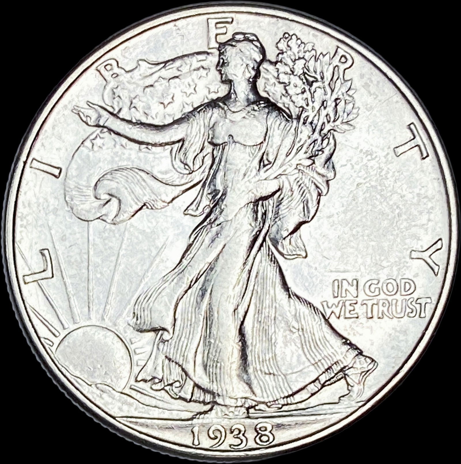 1938-D Silver Half Dollar Walking Liberty CLOSELY UNCIRCULATED (1 of 2)