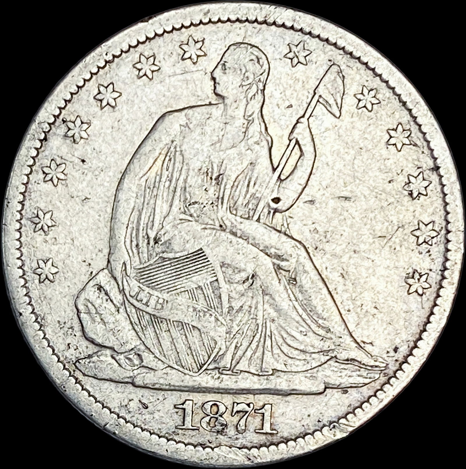 1871-S Silver Half Dollar LIGHTLY CIRCULATED (1 of 2)