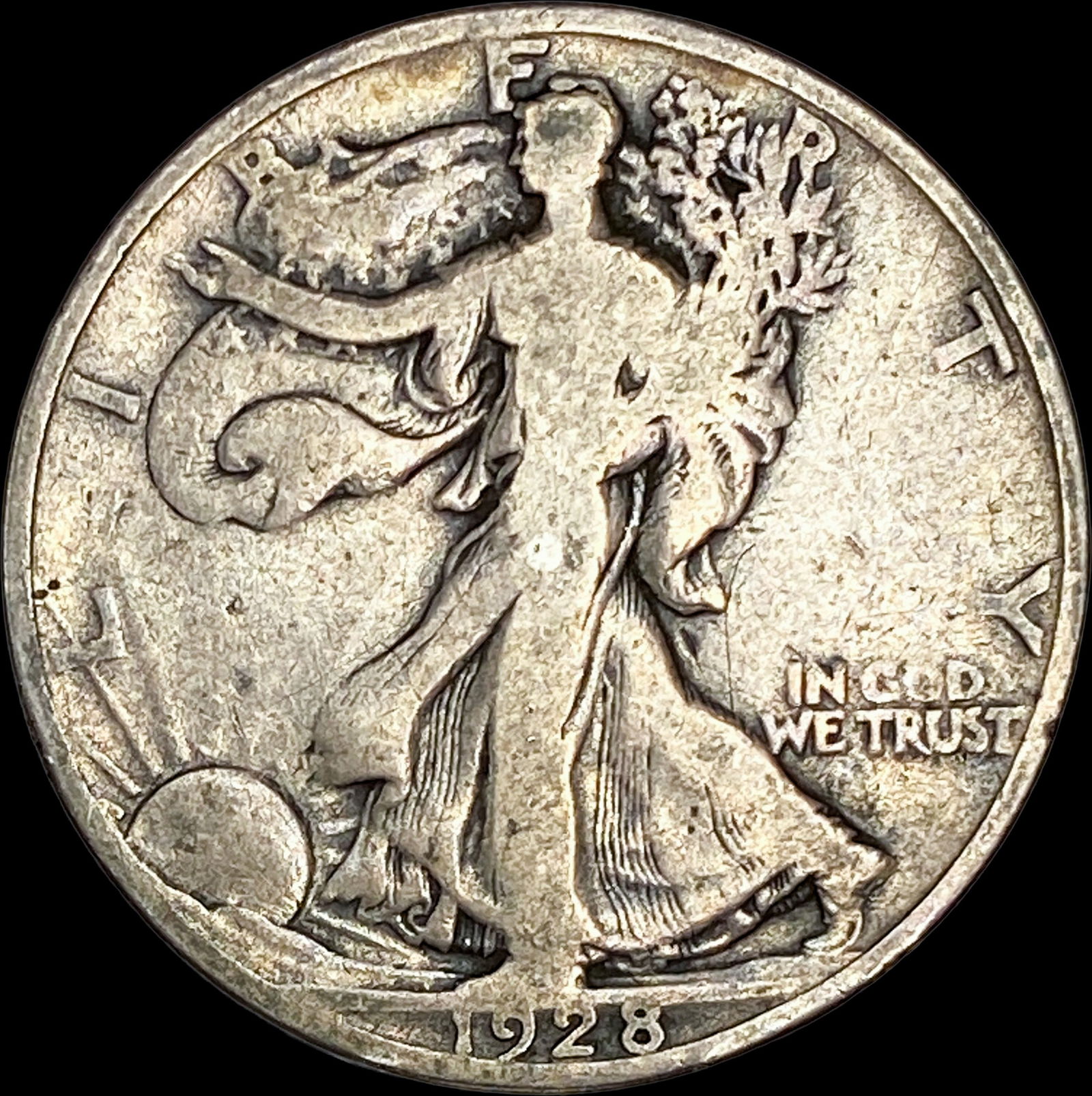 1928-S Silver Walking Liberty Half Dollar NICELY CIRCULATED (1 of 2)