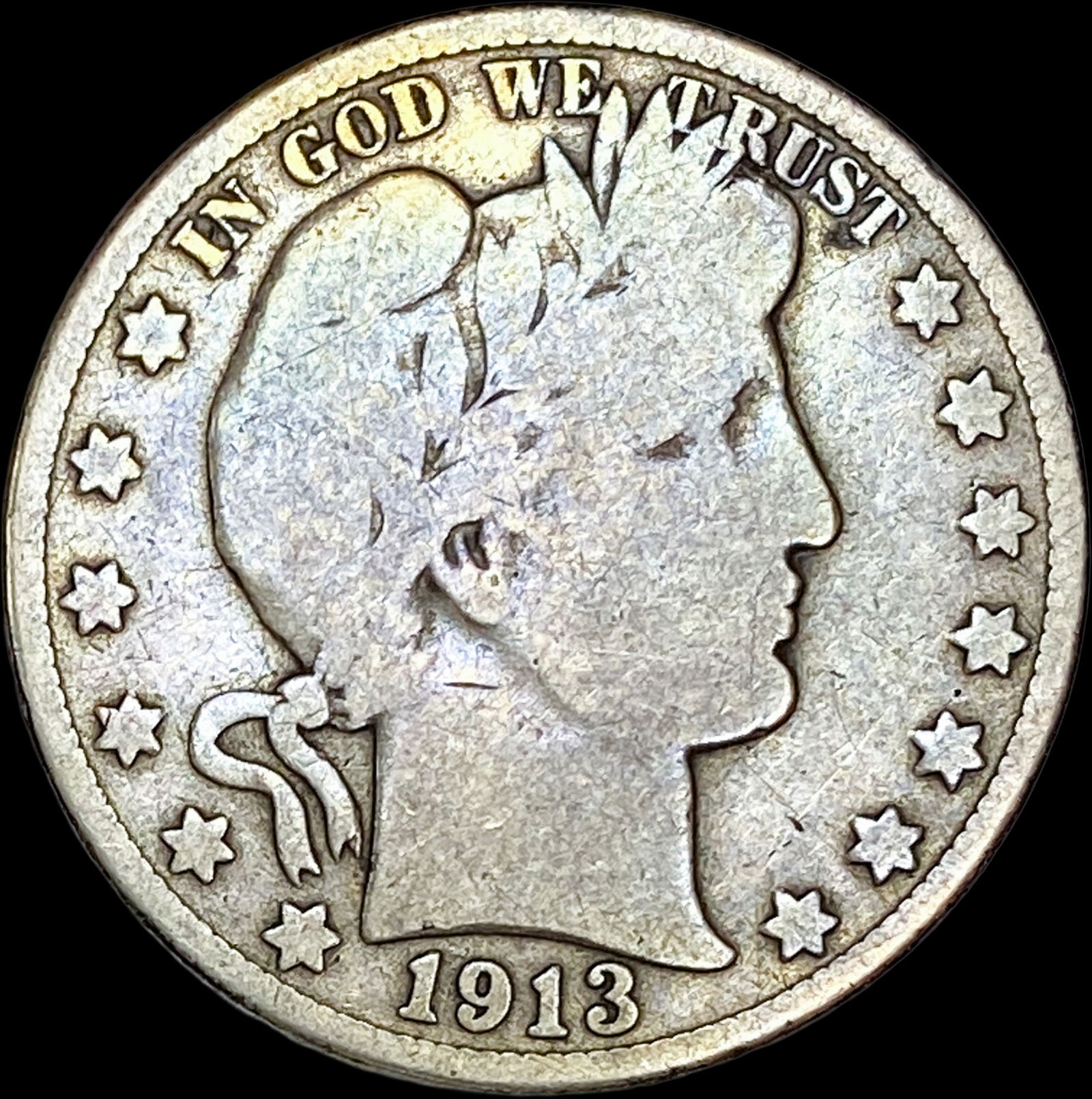 1913-D Silver Barber Half Dollar NICELY CIRCULATED (1 of 2)