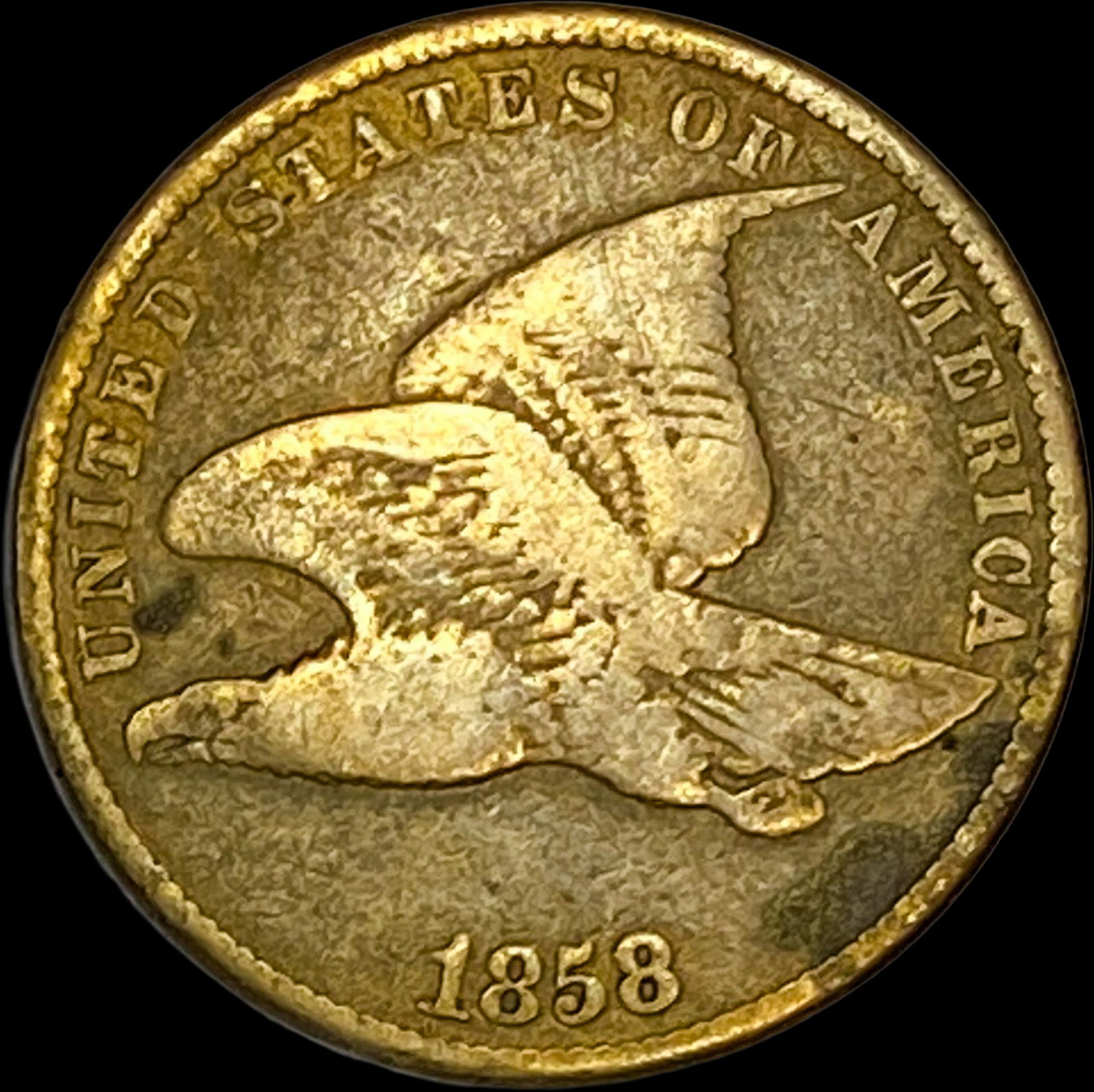 1858 Copper-Nickel Flying Eagle Cent NICELY CIRCULATED (1 of 2)