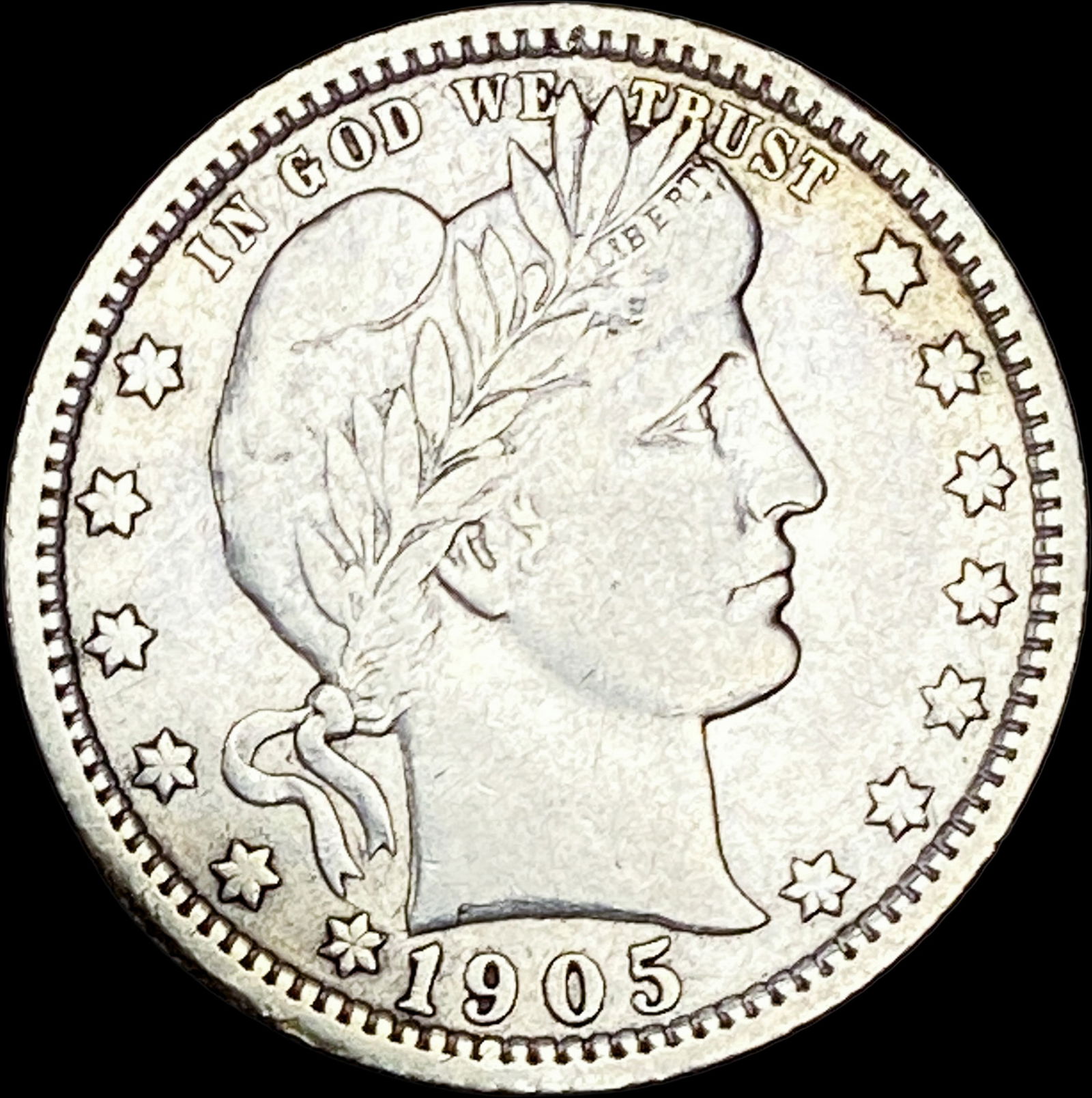1905 Barber Silver Quarter NEARLY UNCIRCULATED (1 of 2)