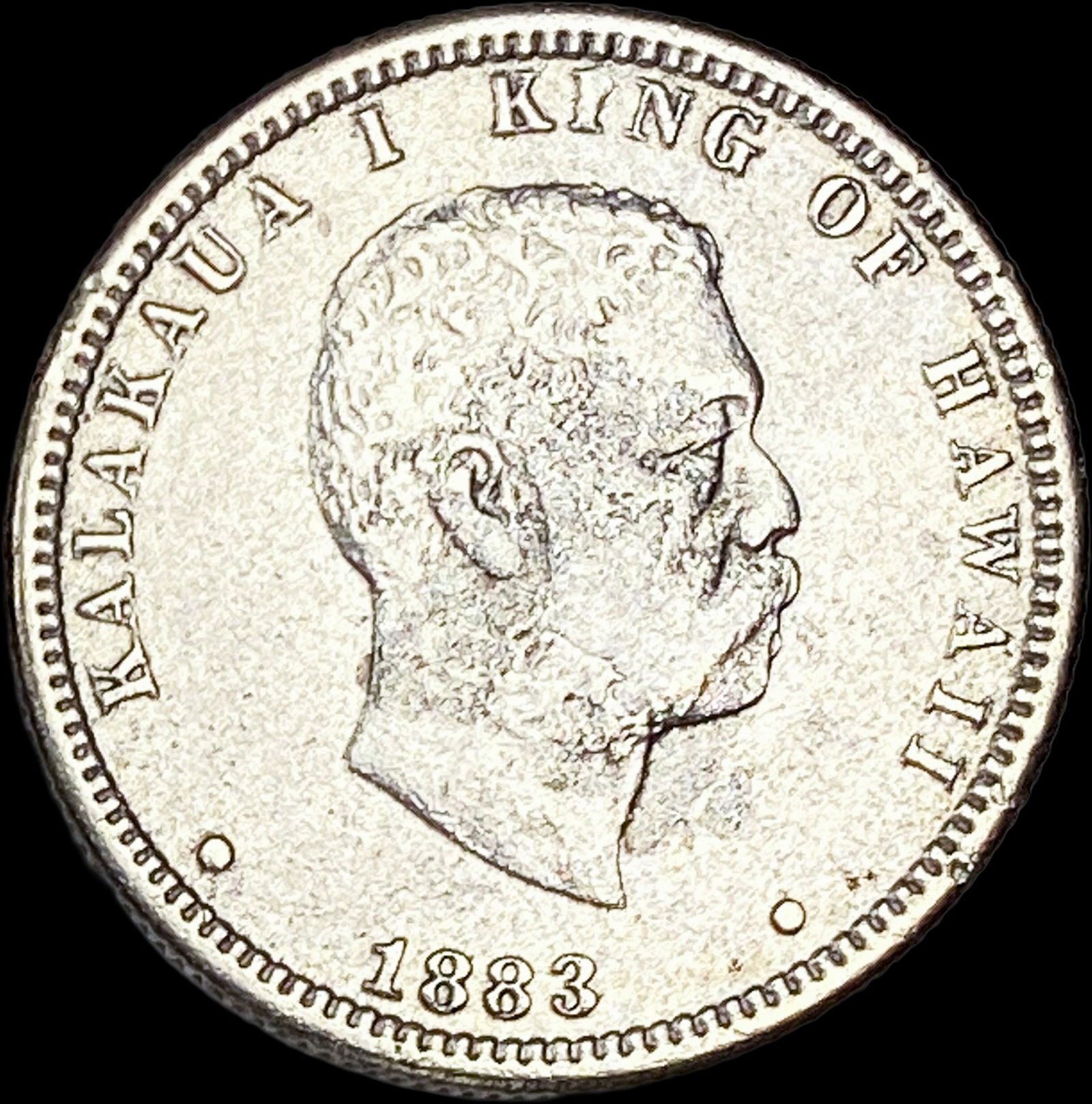 1883 Hawaii Silver 1/4 Dollar NEARLY UNCIRCULATED (1 of 2)