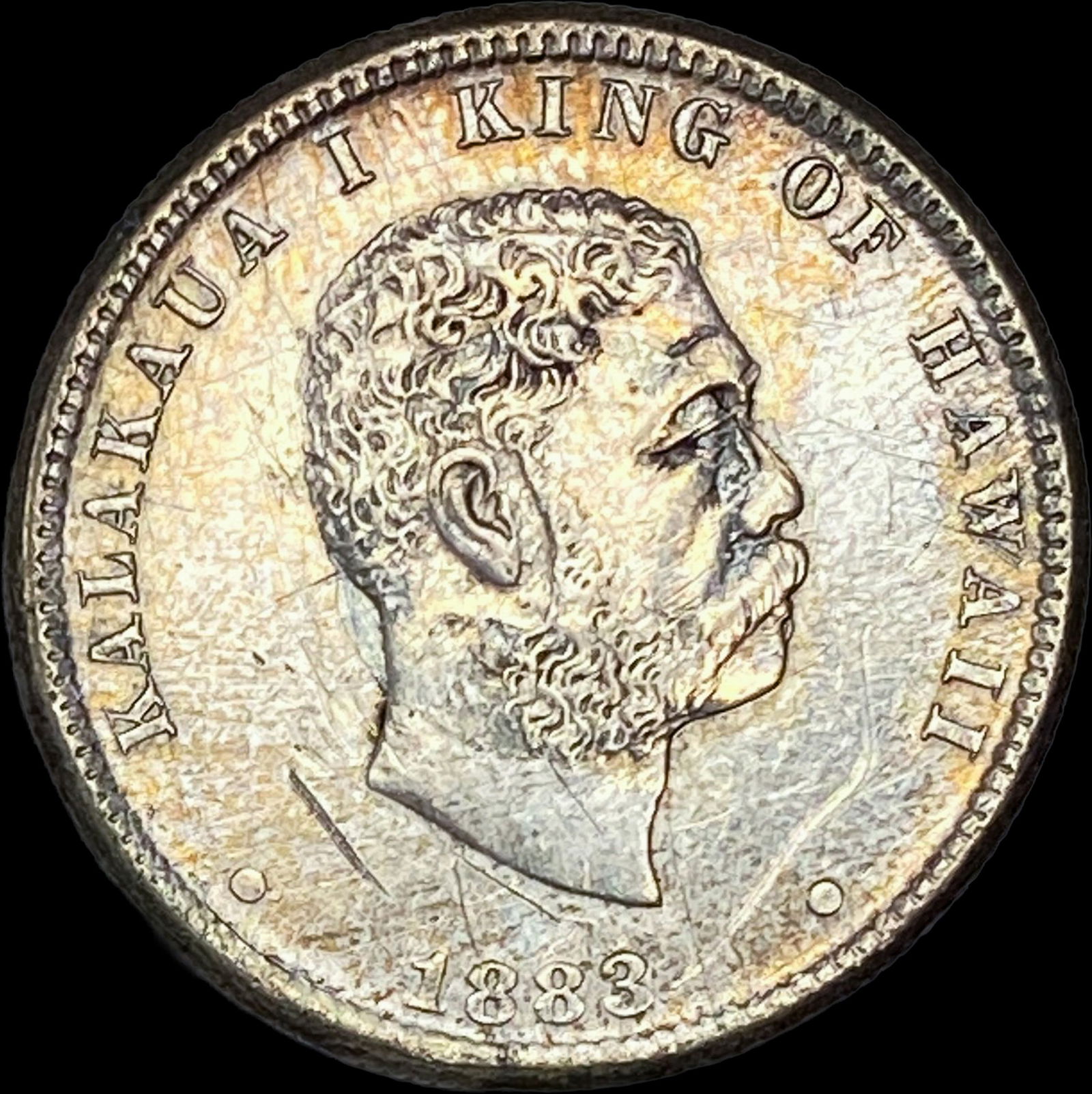 1883 Hawaii Silver 1/4 Dollar NEARLY UNCIRCULATED (1 of 2)