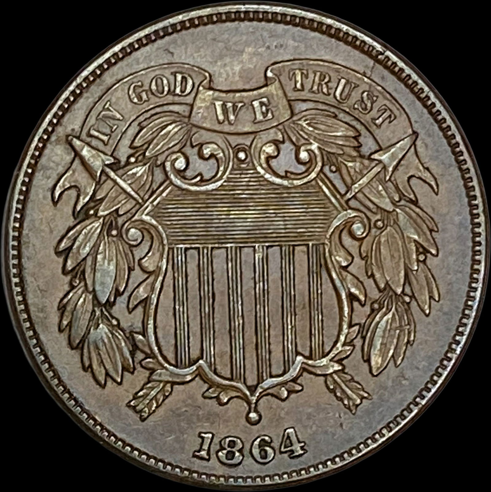 1864 Copper 2 Cents NEARLY UNCIRCULATED (1 of 2)