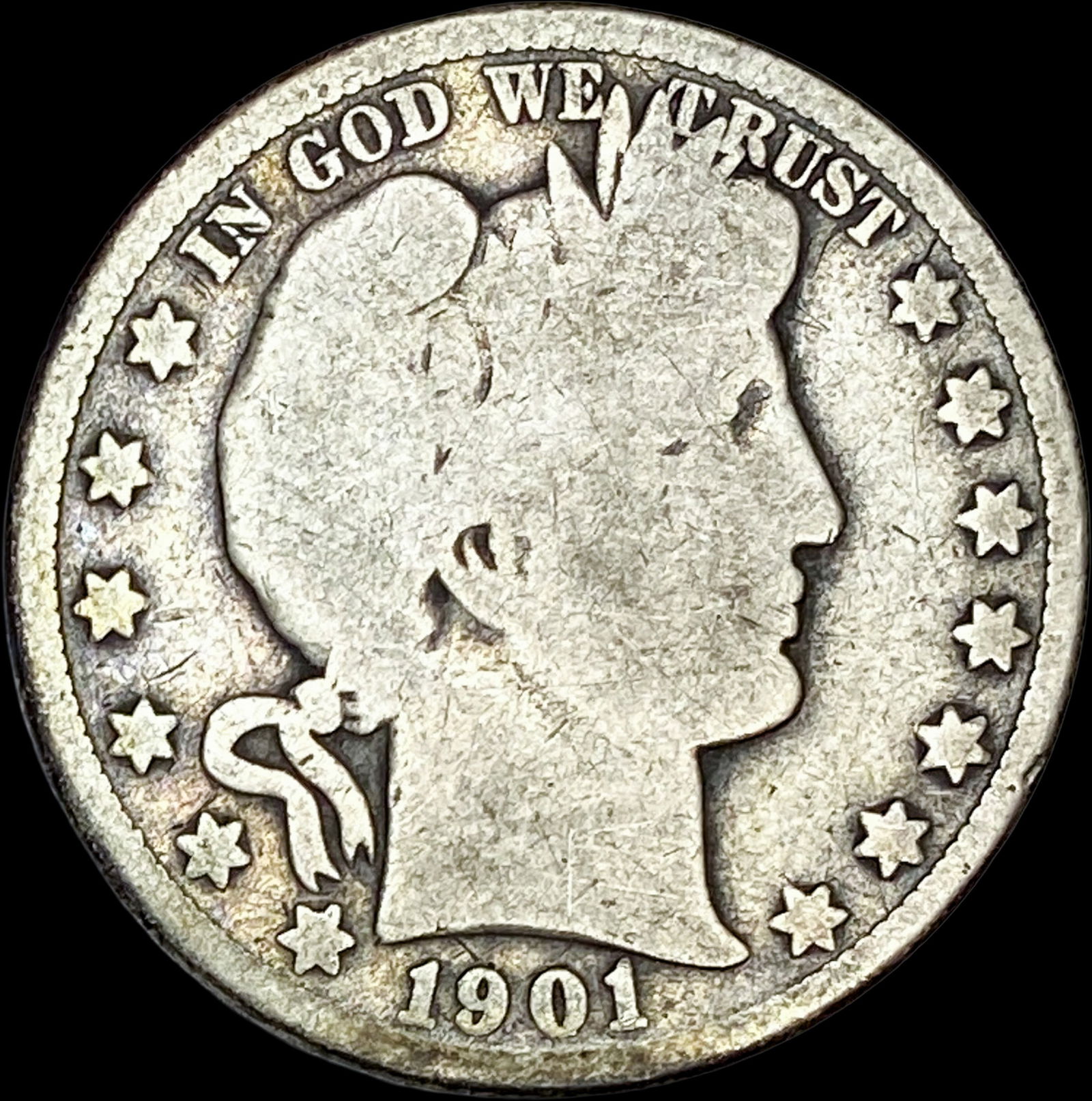1901-O Silver Barber Half Dollar NICELY CIRCULATED (1 of 2)