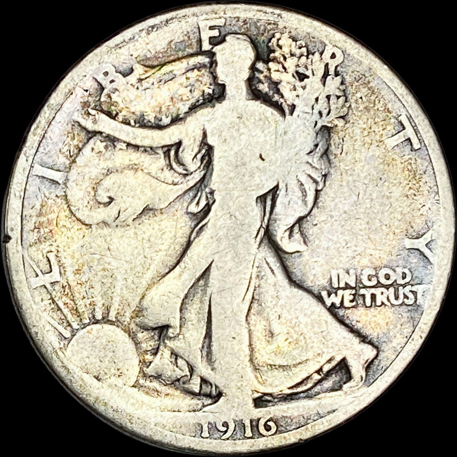1916 Silver Walking Liberty Half Dollar NICELY CIRCULATED: 1916 Silver Walking Liberty Half Dollar NICELY CIRCULATED