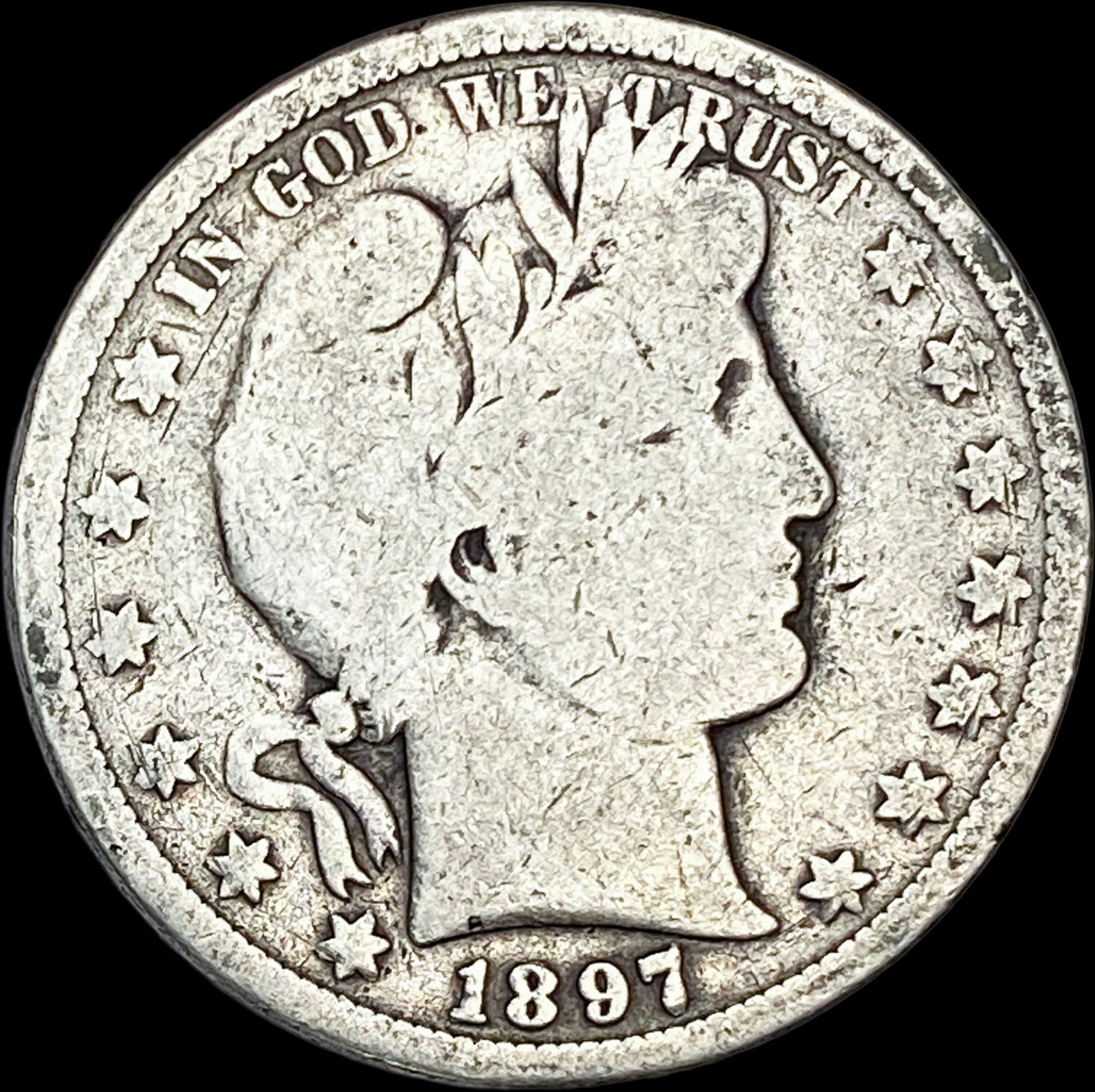 1897-S Silver Barber Half Dollar NICELY CIRCULATED (1 of 2)